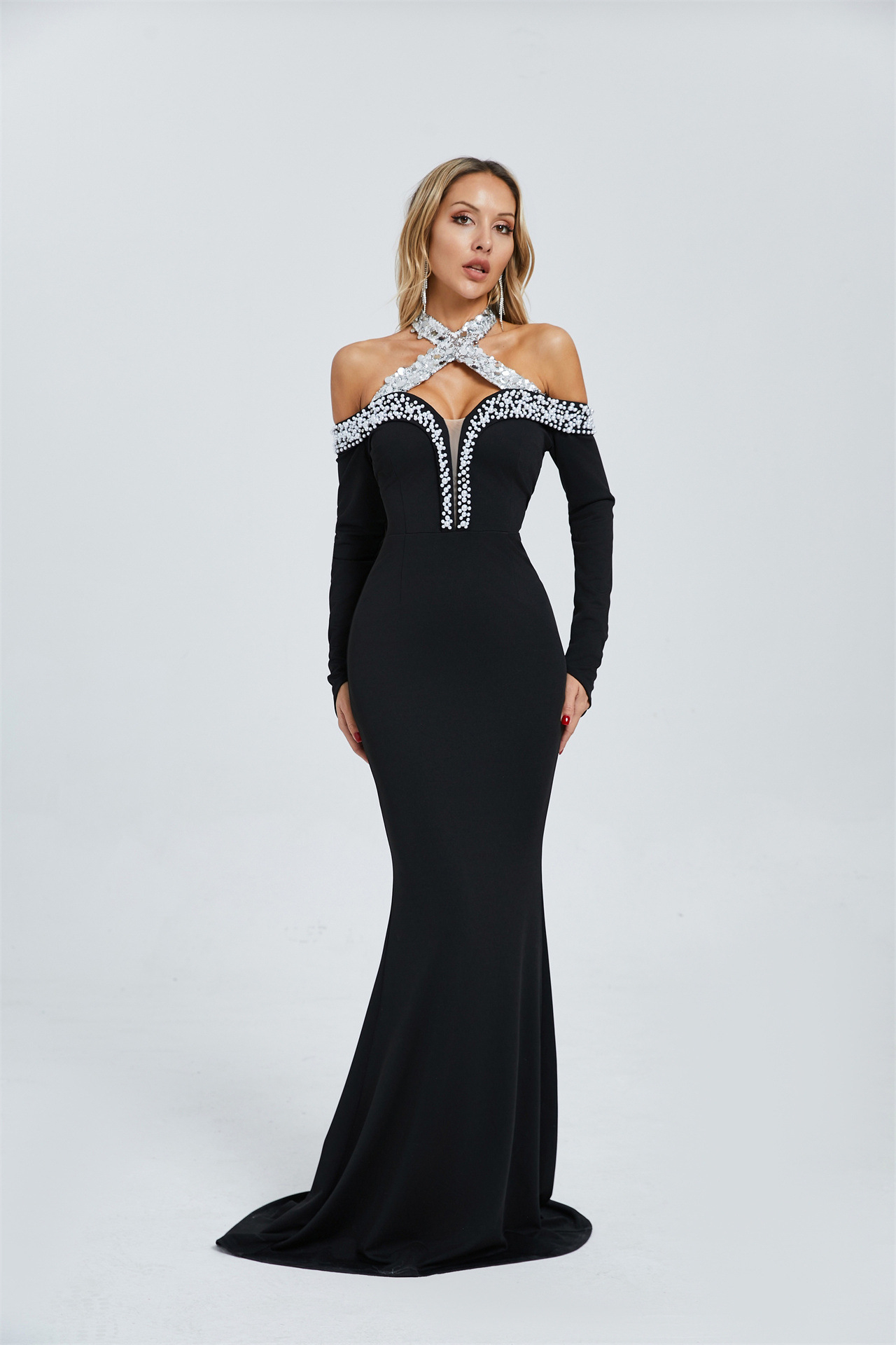 Adela halter neck long dress