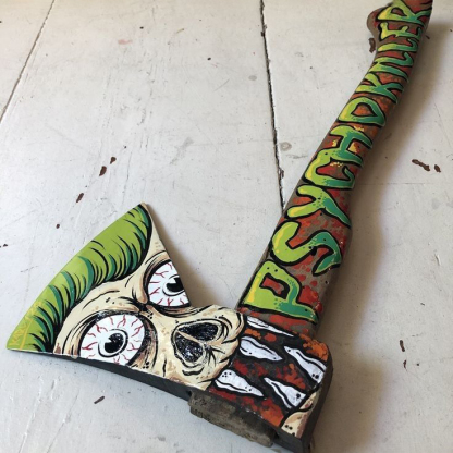 Horror Art Vibrant Blood Splatter Decorative Comic Collectible Axe