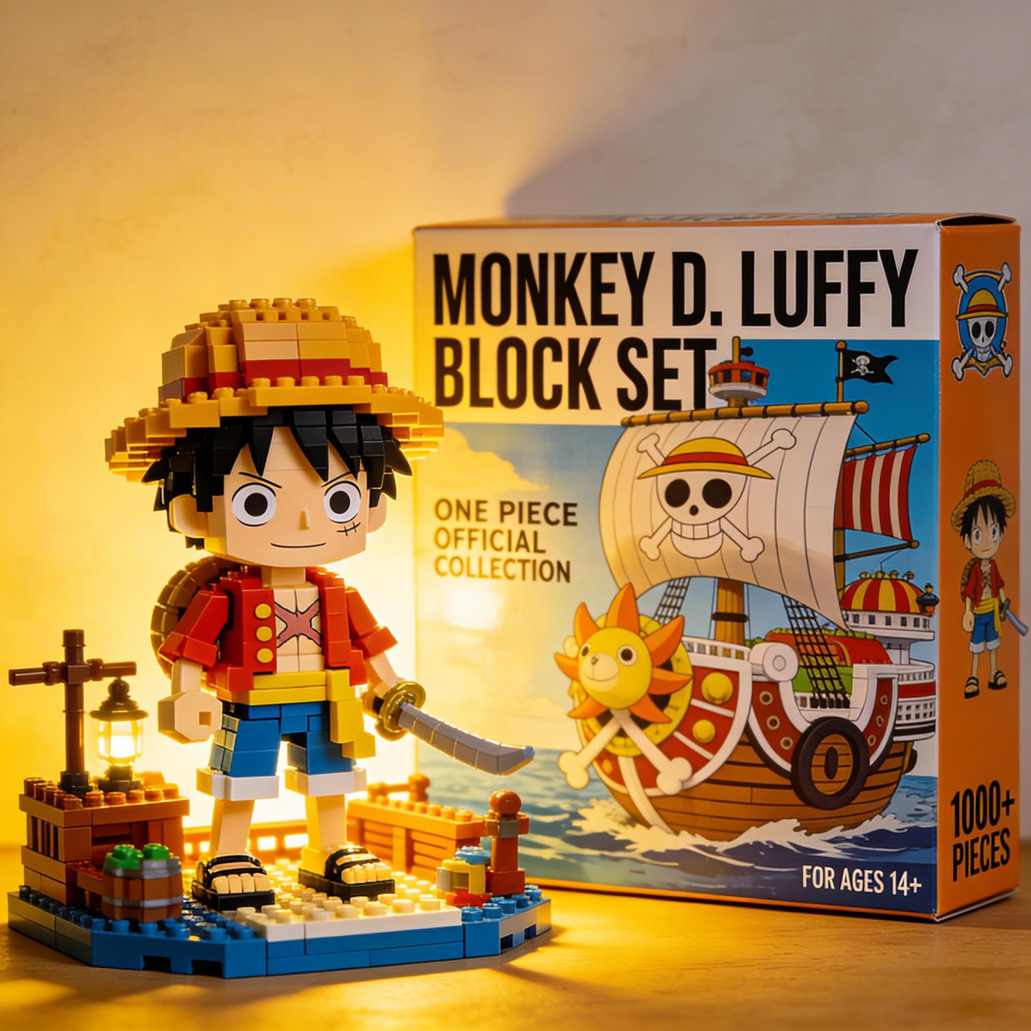 Monkey D. Luffy Pirate Ship Building Blocks Set – Anime Collectible Display Model