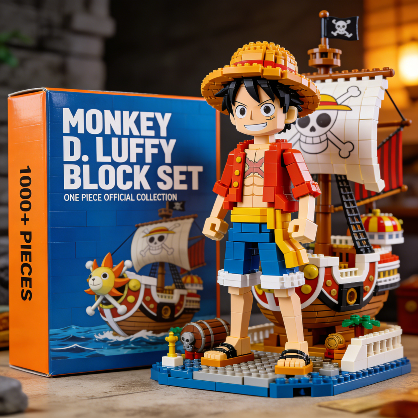 Monkey D. Luffy Pirate Ship Building Blocks Set – Anime Collectible Display Model