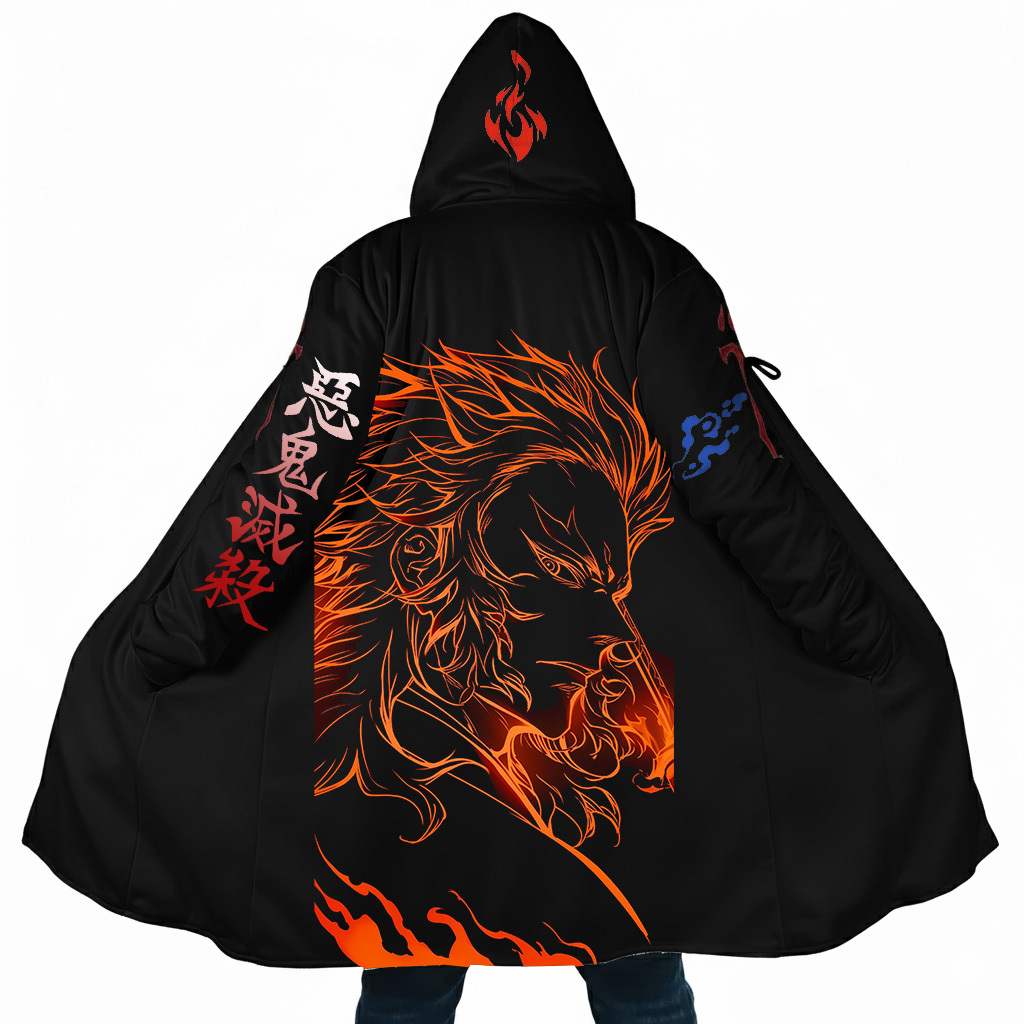 Breath of the Night: Demon Slayer Graphic Hooded Cape