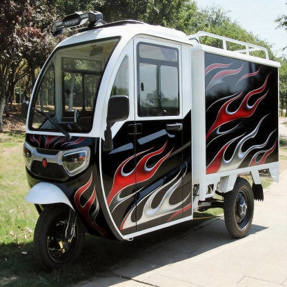 Custom All Designs - New Heavy-Duty Electric Cargo Trike with Full Enclosed Delivery Vehicle, 3-Wheel Scooter for Outdoor Recreation