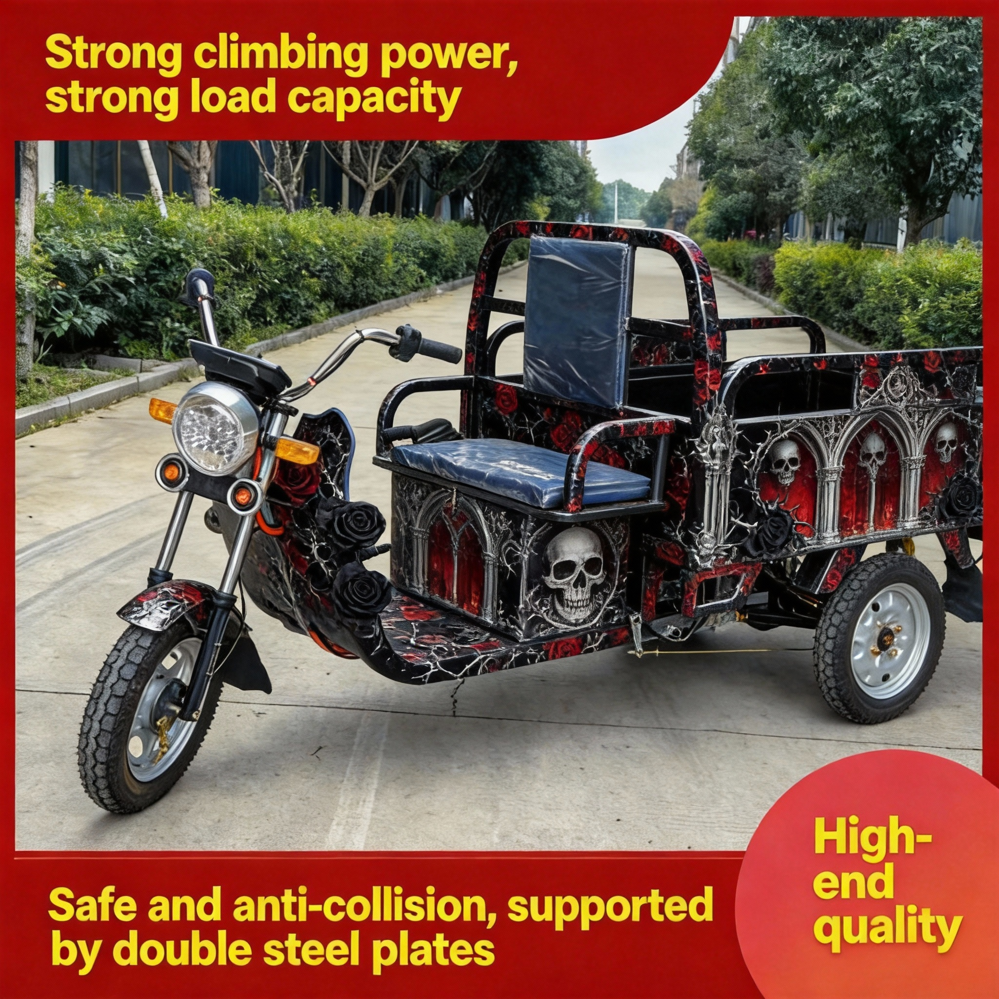Heavy-Duty Electric Tricycle Cargo Loader | High-Torque Motor | Reinforced Steel Frame