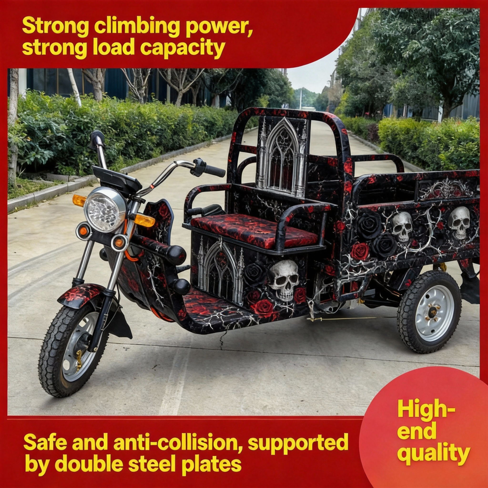 Heavy-Duty Electric Tricycle Cargo Loader | High-Torque Motor | Reinforced Steel Frame