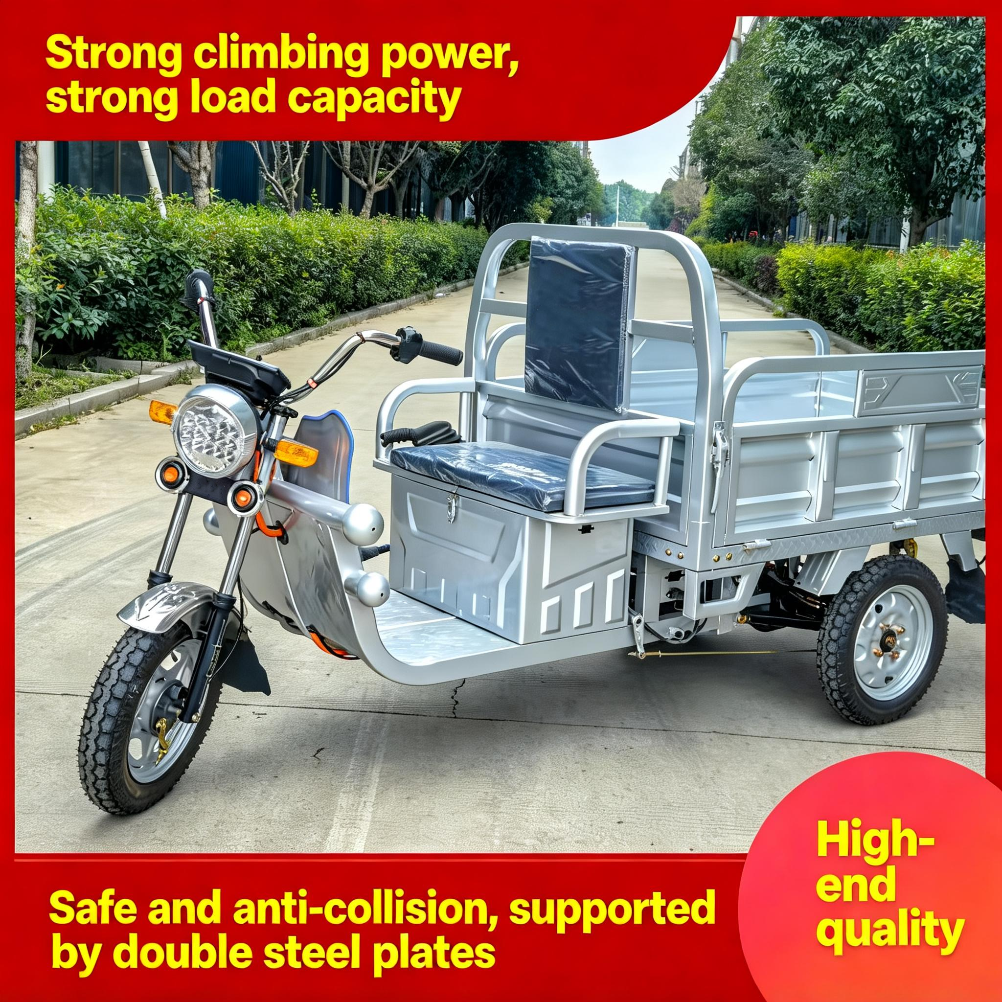 Heavy-Duty Electric Tricycle Cargo Loader | High-Torque Motor | Reinforced Steel Frame