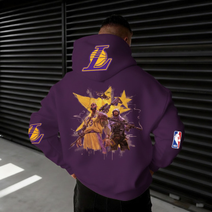 Regal warrior style player king purple graphic pullover hoodie