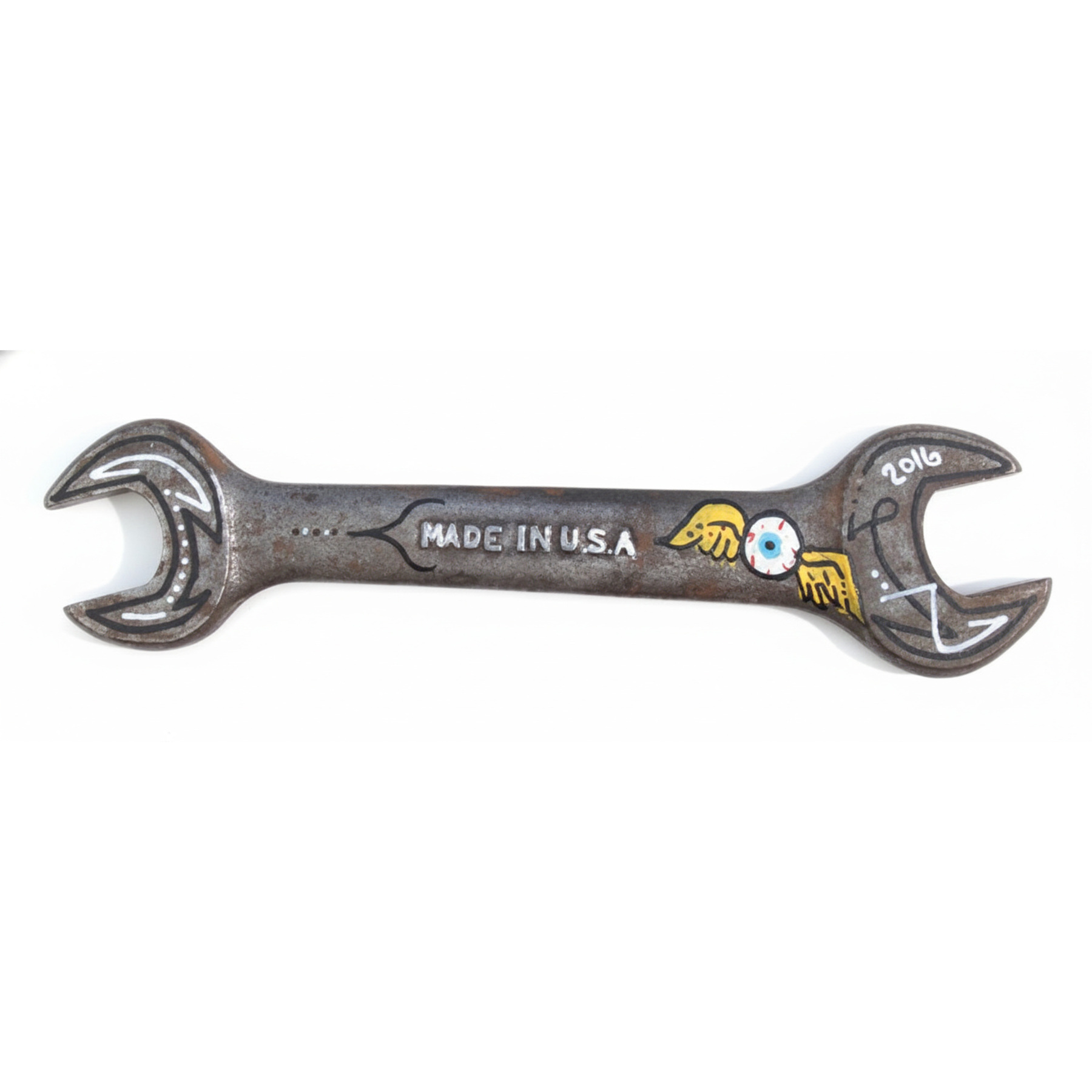 Vintage Gothic Style Rusty Steel Open Wrench