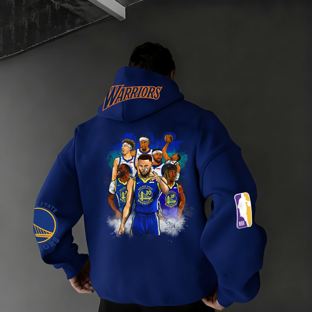 Sporty champion squad vibrant graphic print hoodie