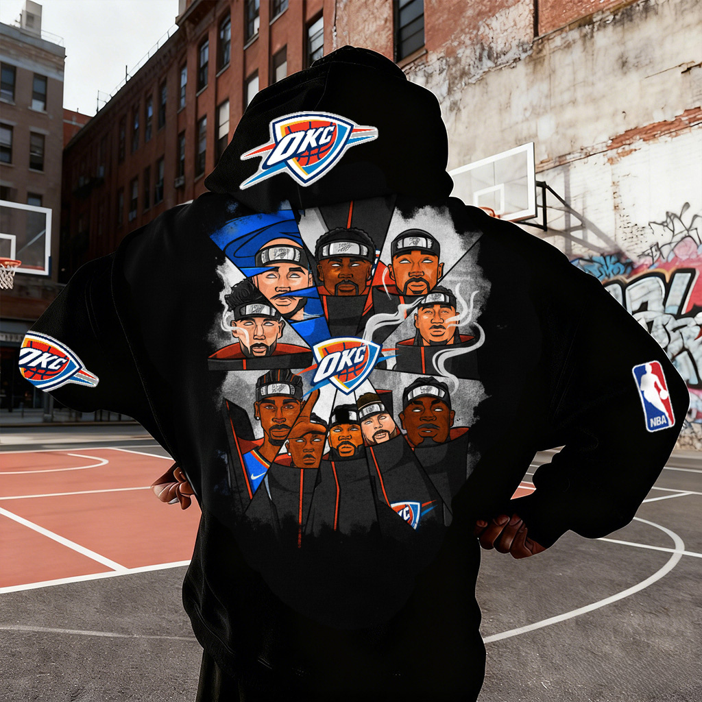 Anime ninja style team squad black graphic pullover hoodie