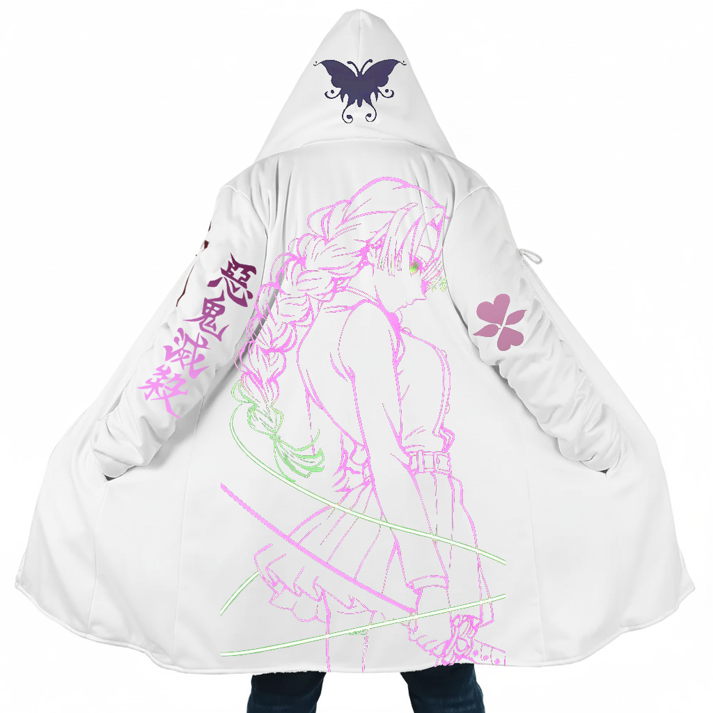 Love Hashira "Pink Blossom" Minimalist Line Hooded Cape