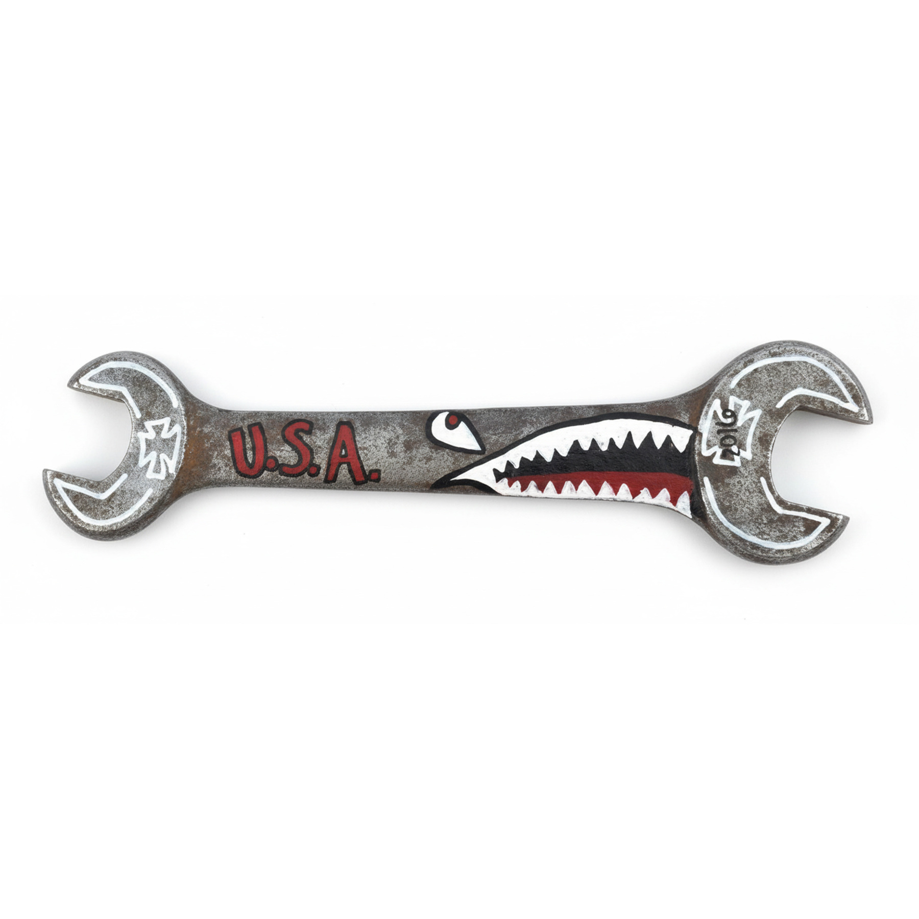 Vintage Gothic Style Rusty Steel Open Wrench