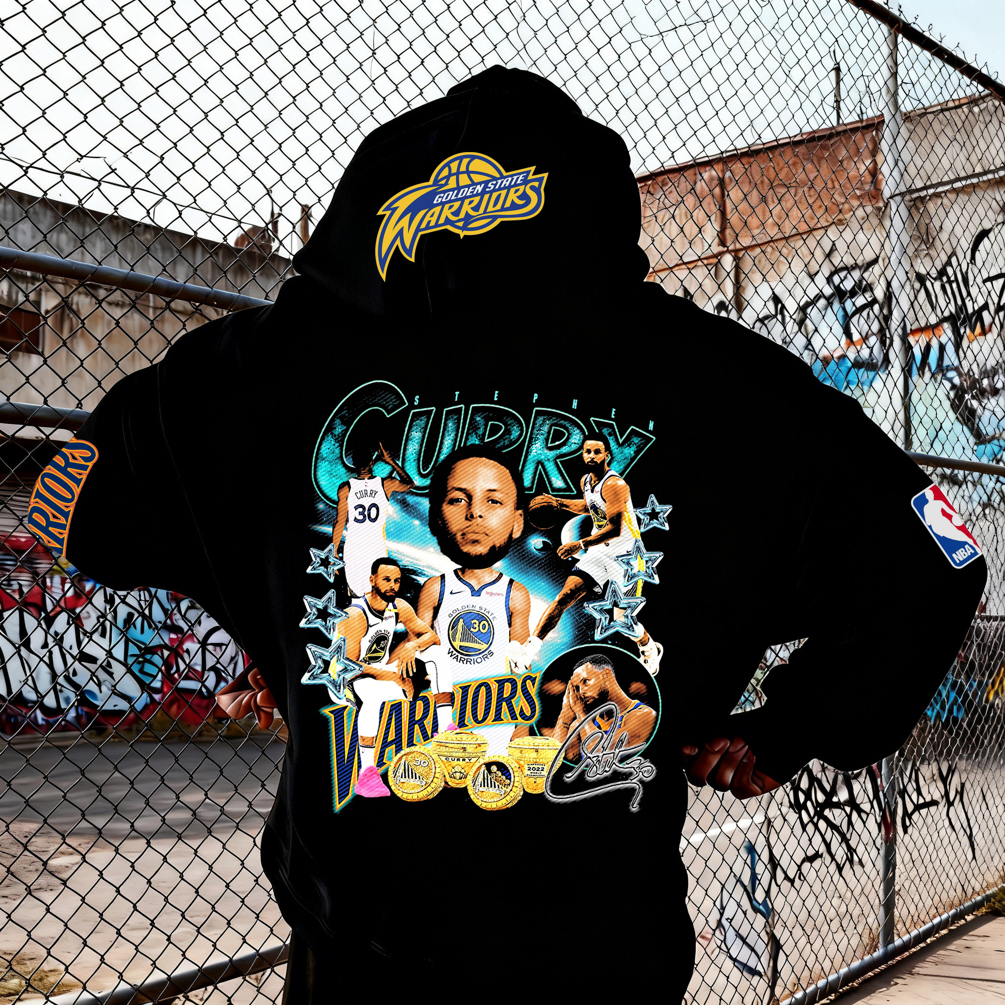 Vintage Style Curry Tribute Graphic Pullover Hoodie