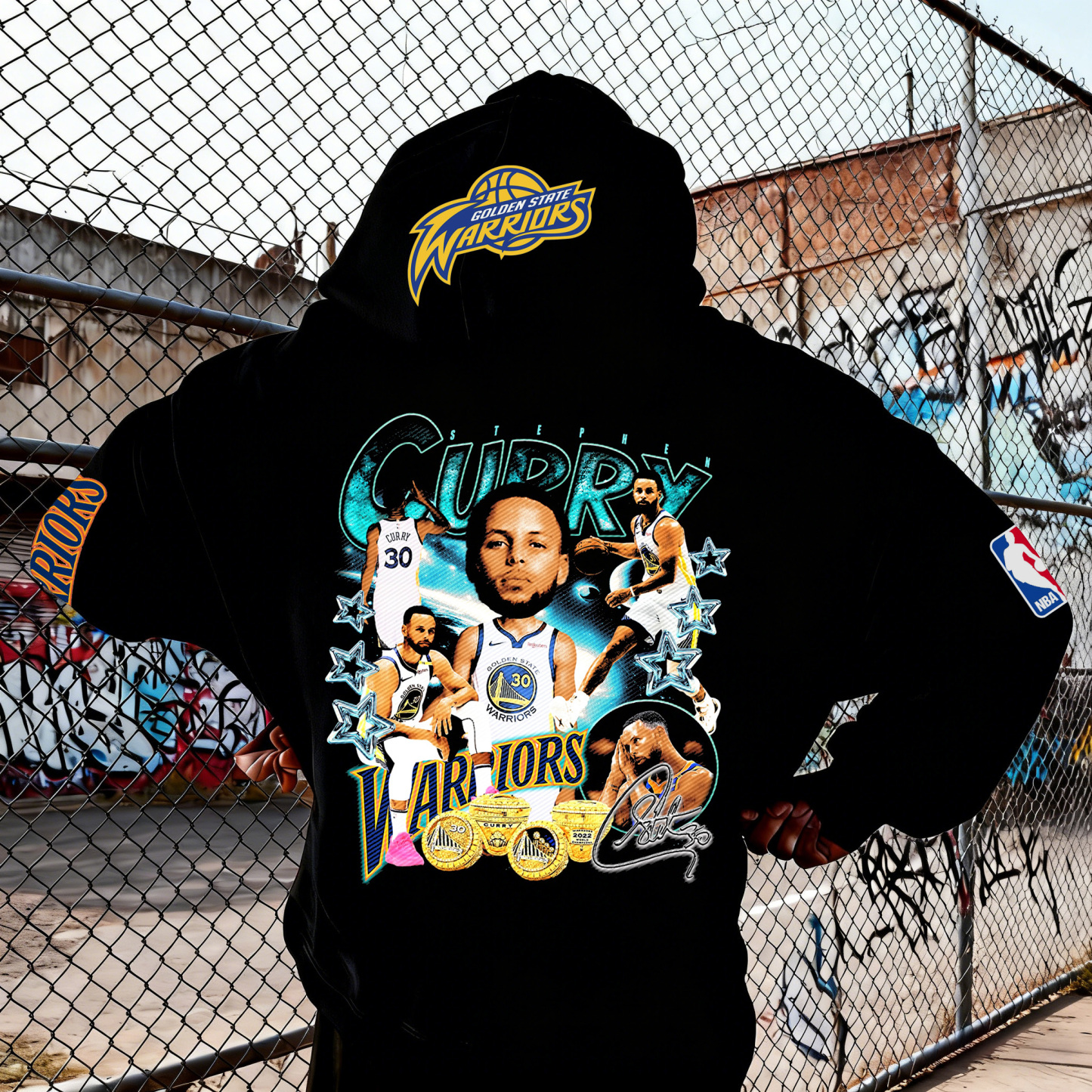 Vintage Style Curry Tribute Graphic Pullover Hoodie
