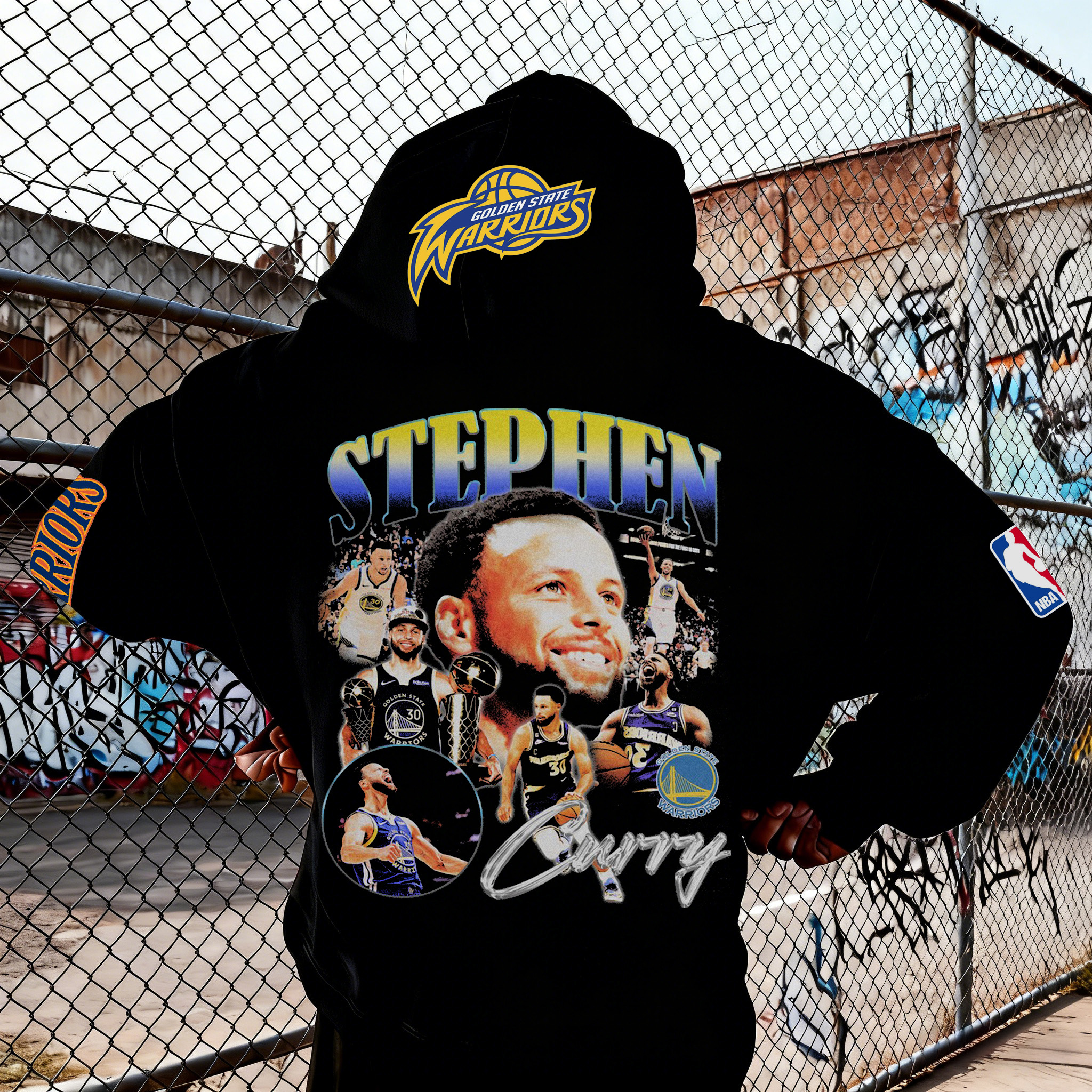 Iconic Curry 90s Style Player Graphic Pullover Hoodie