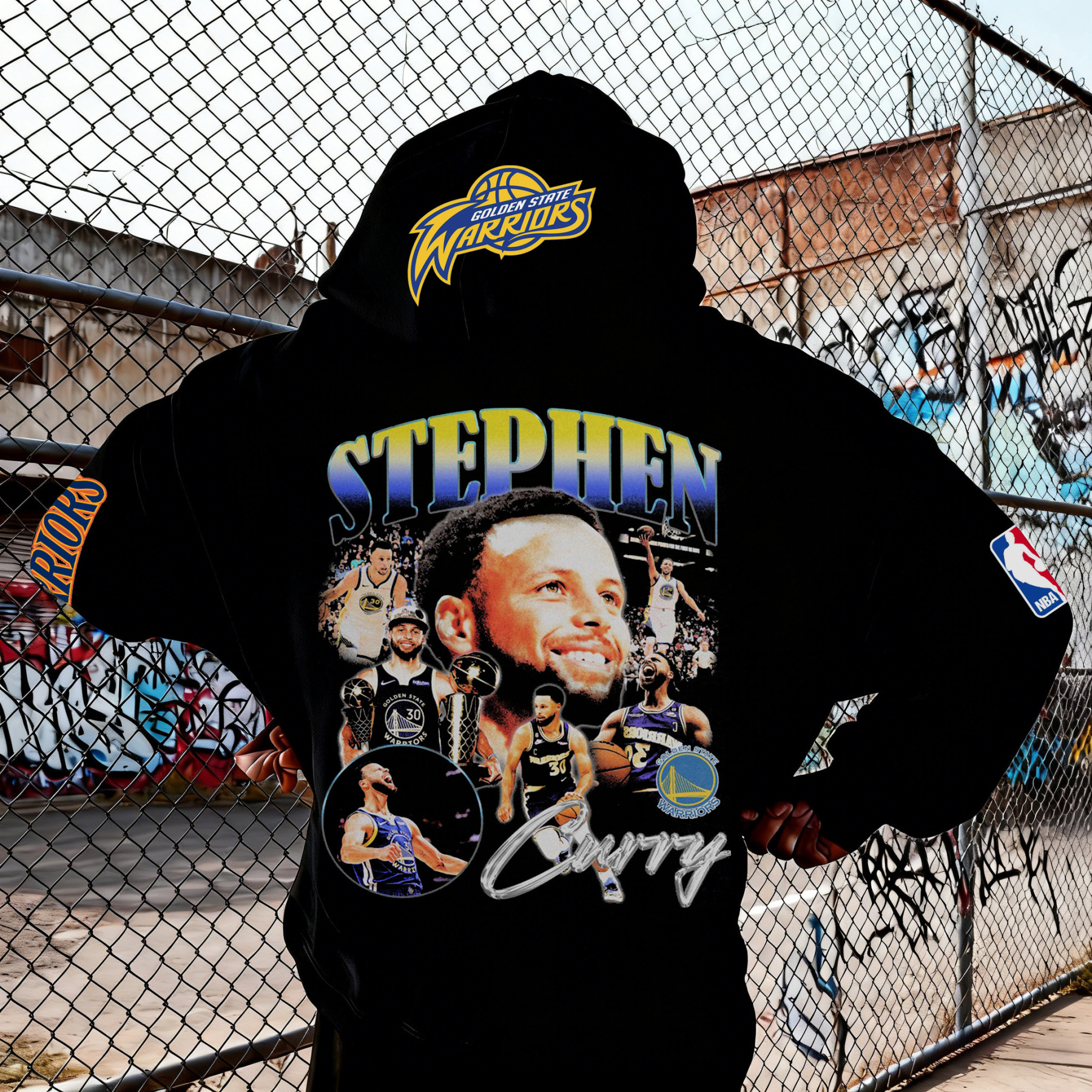 Iconic Curry 90s Style Player Graphic Pullover Hoodie