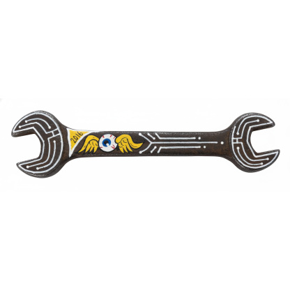 Vintage Gothic Style Rusty Steel Open Wrench