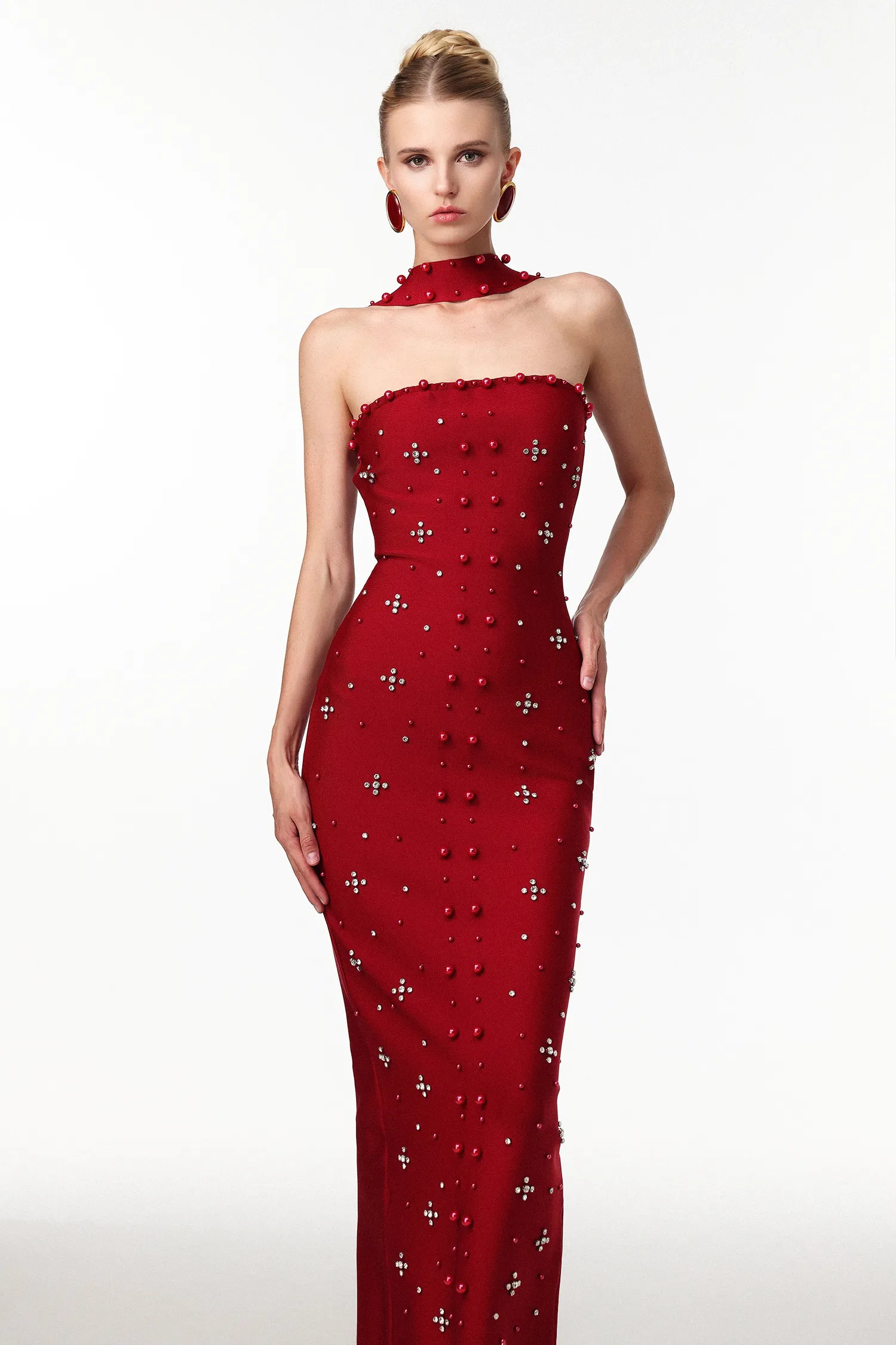 Anaya halter neck low-cut dress