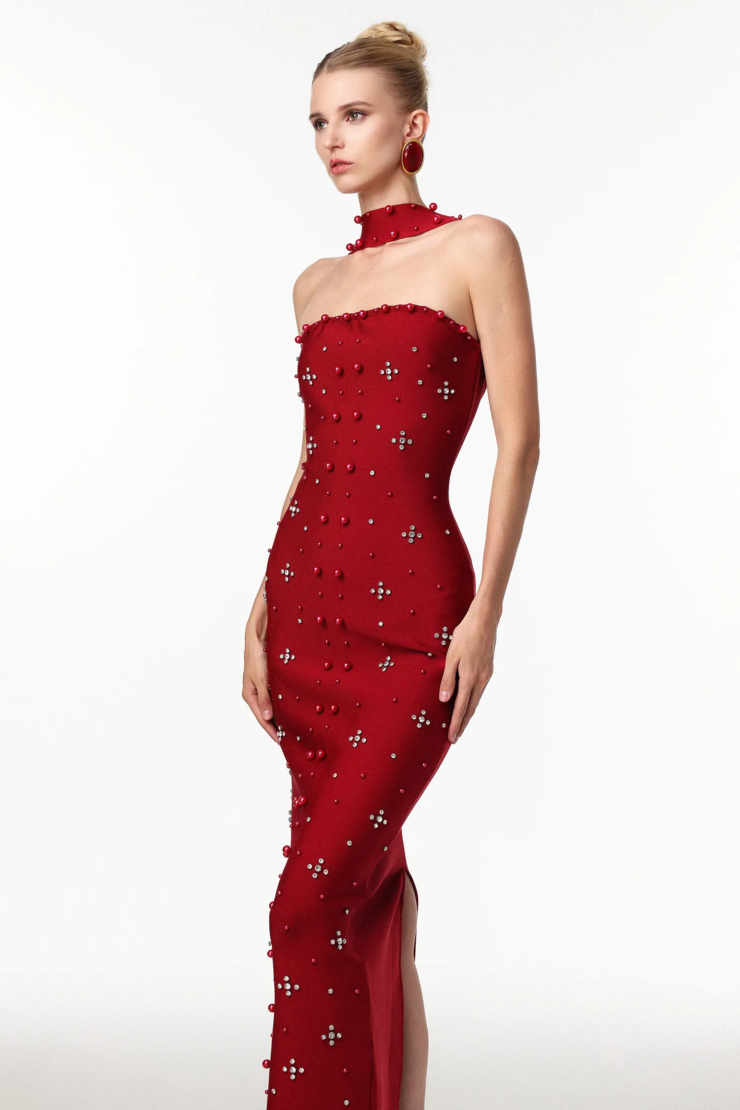 Anaya halter neck low-cut dress