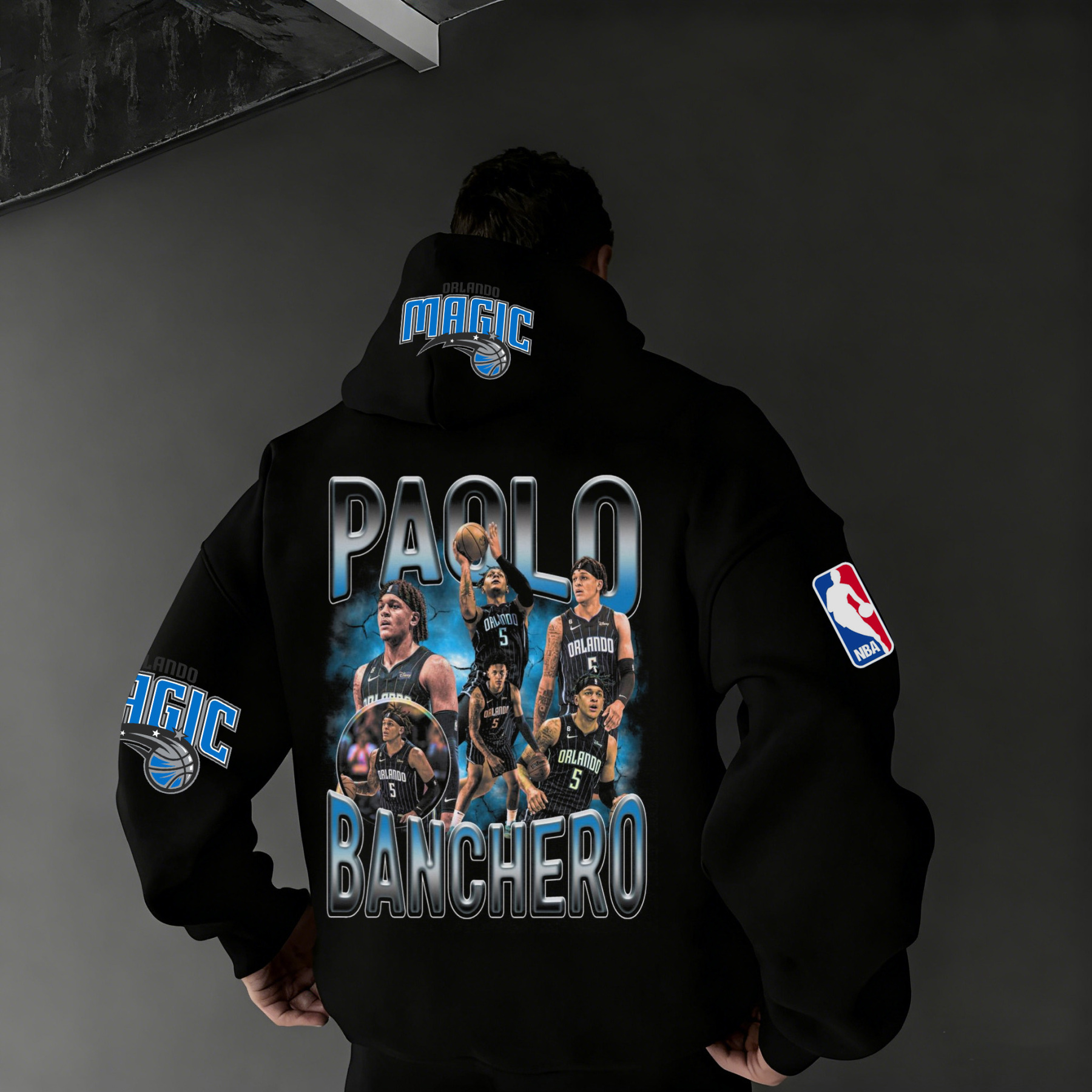 Extra-large Athlete Tribute Graphic Hoodie