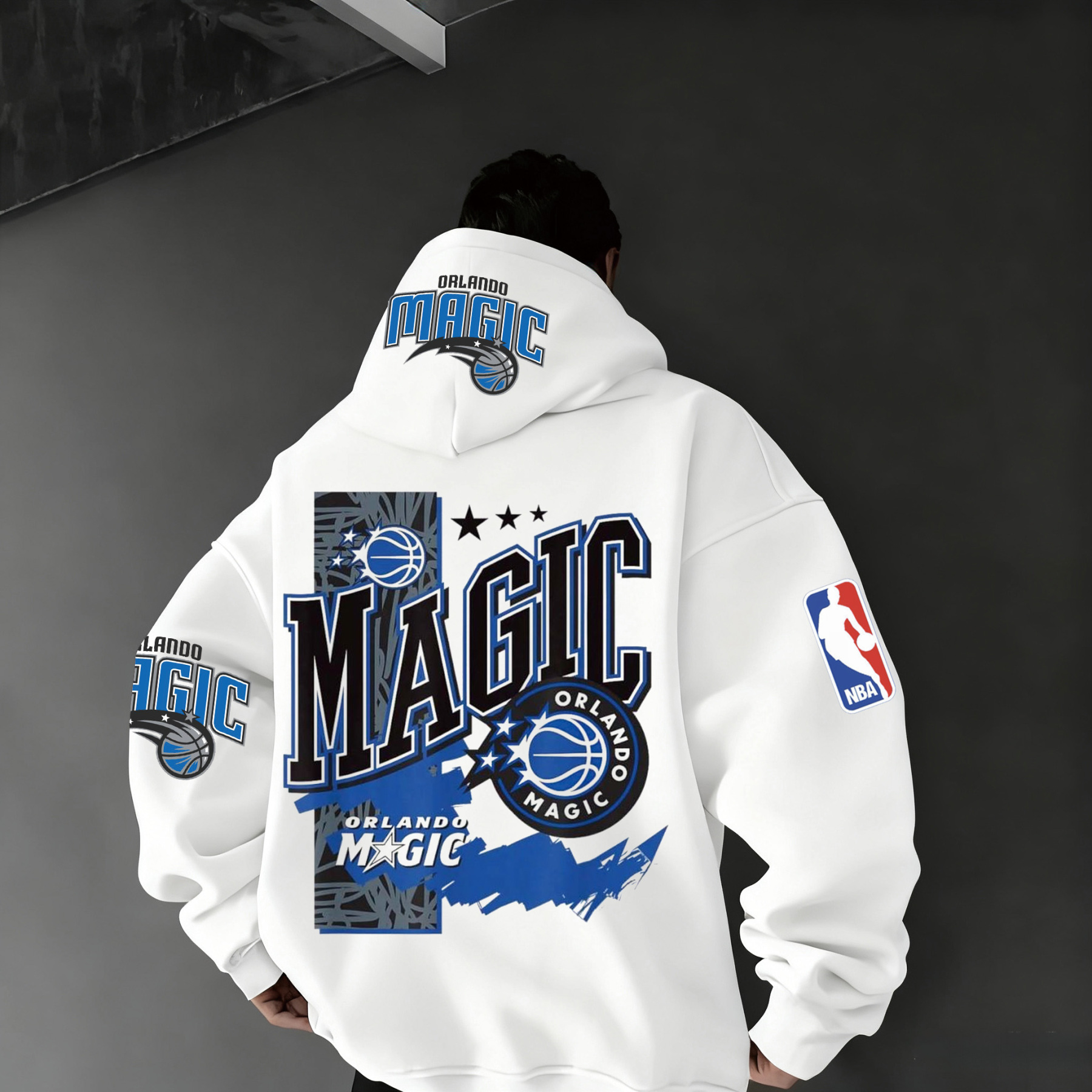 Extra-large Dark Distressed Streetwear Hoodie