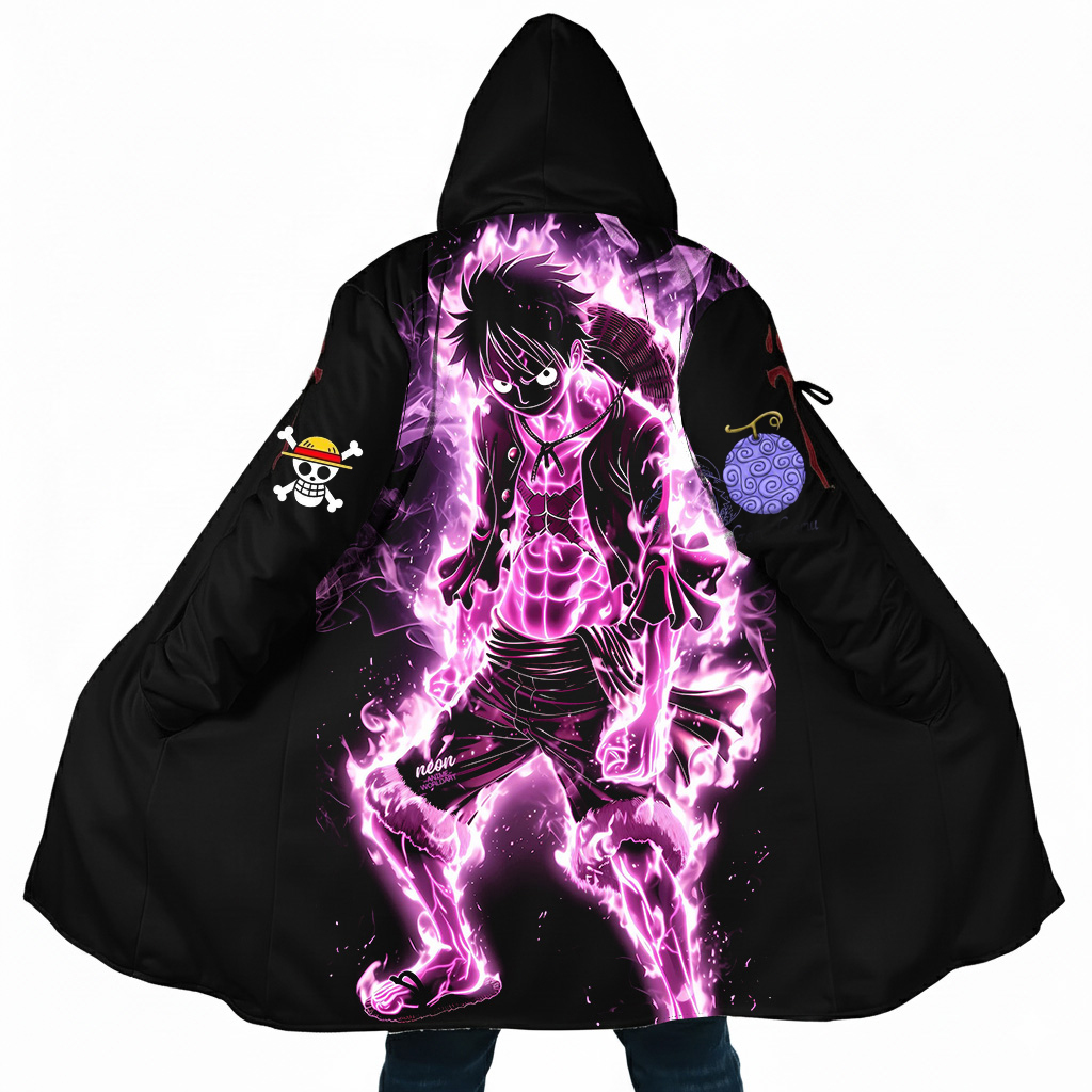 Luffy's "Gear 3" Phantom Neon Cape from One Piece - Wild Pink and Purple Version