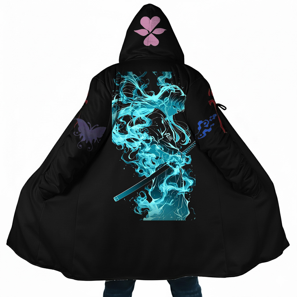 Breath of the Night: Demon Slayer Graphic Hooded Cape