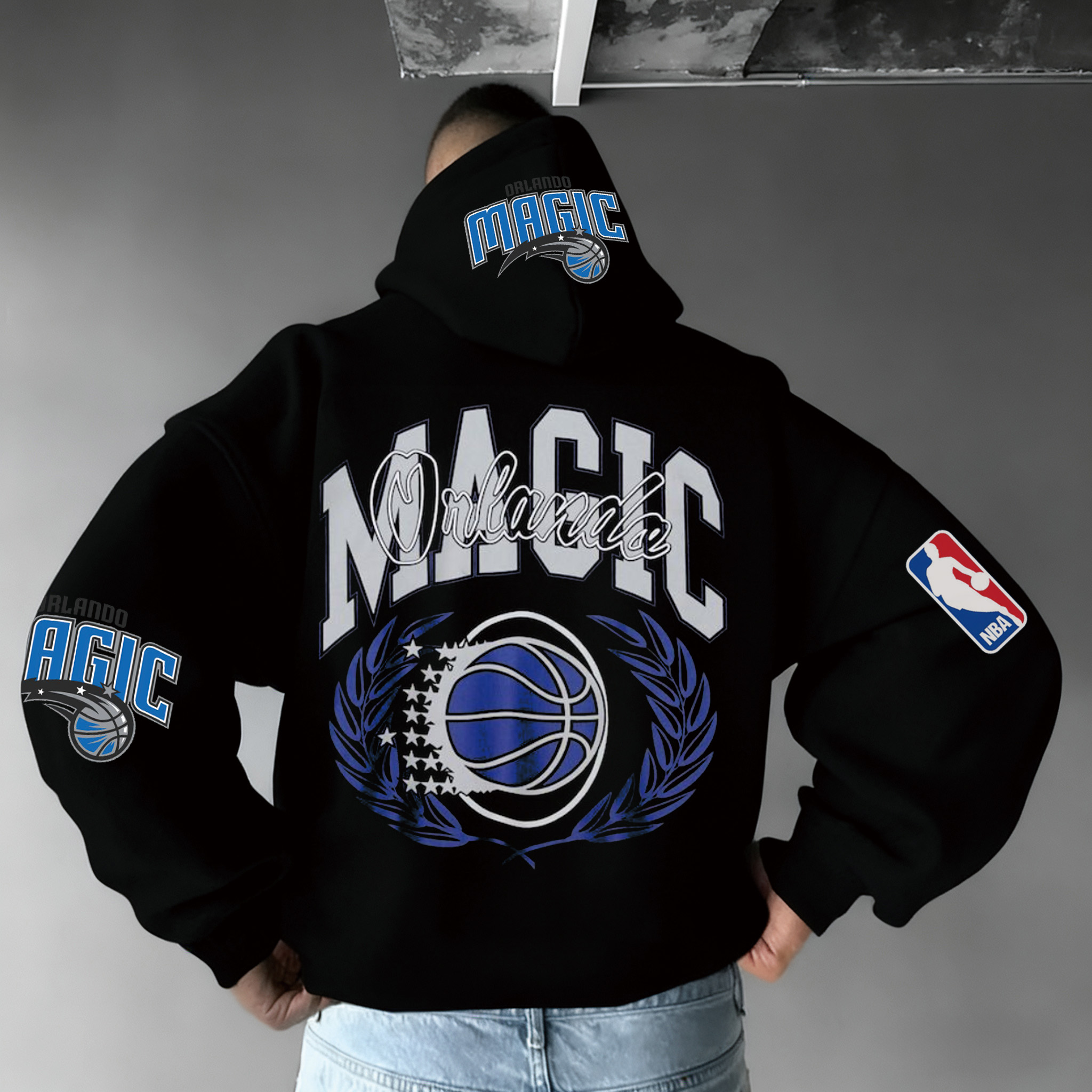 Extra-large Dark Distressed Streetwear Hoodie