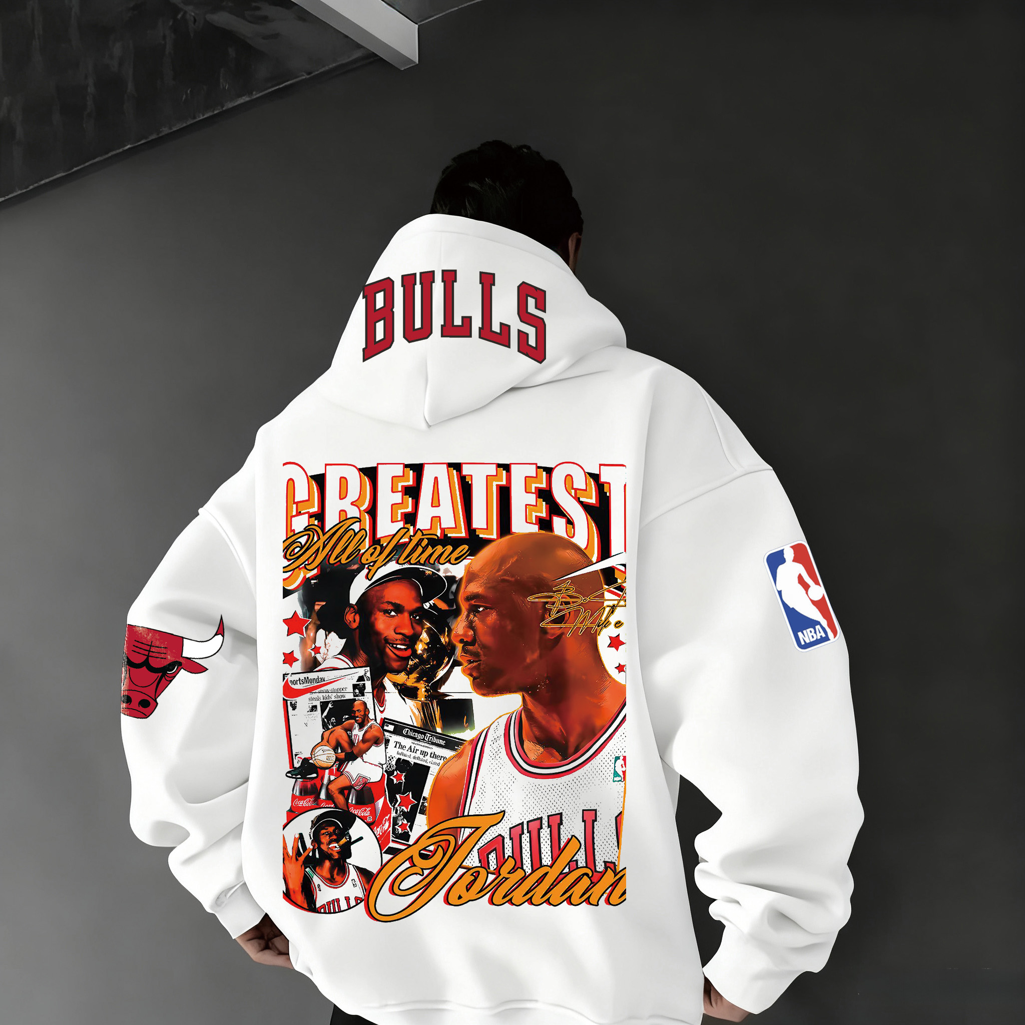 Extra-large Athlete Tribute Graphic Hoodie