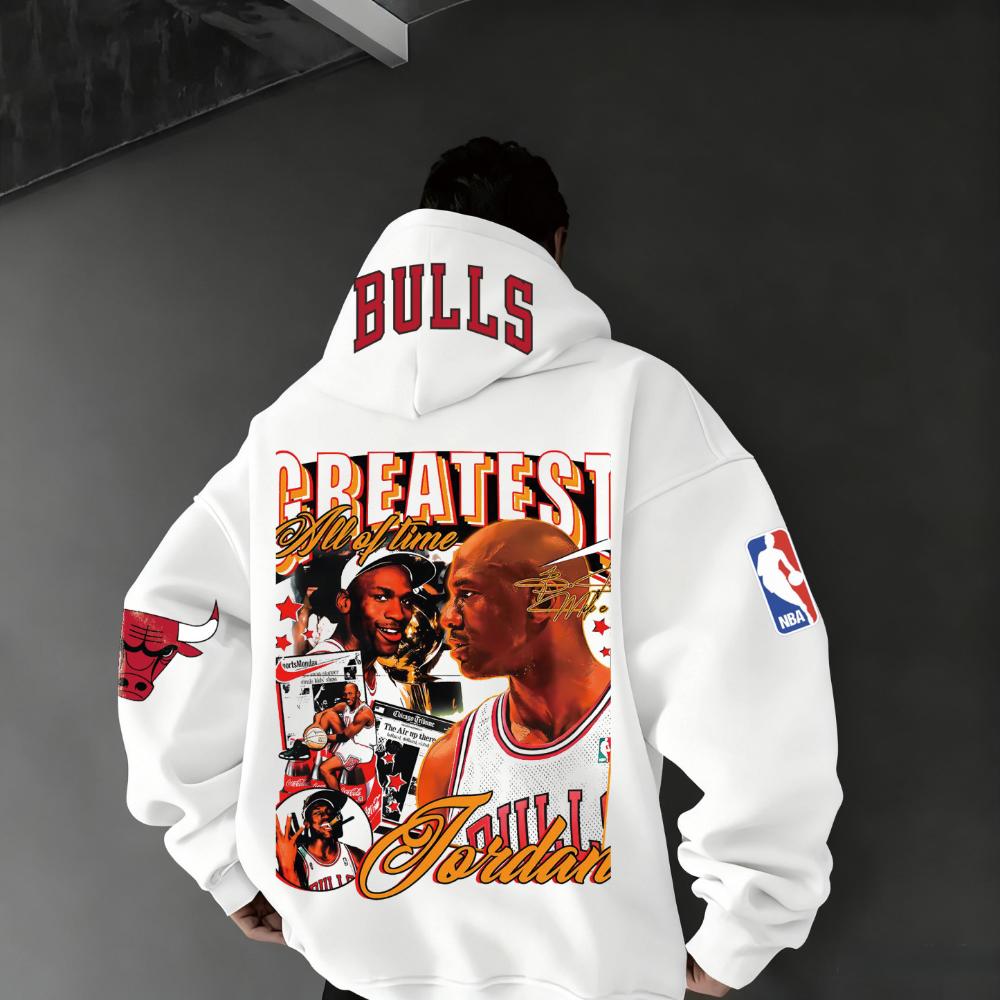 Extra-large Athlete Tribute Graphic Hoodie