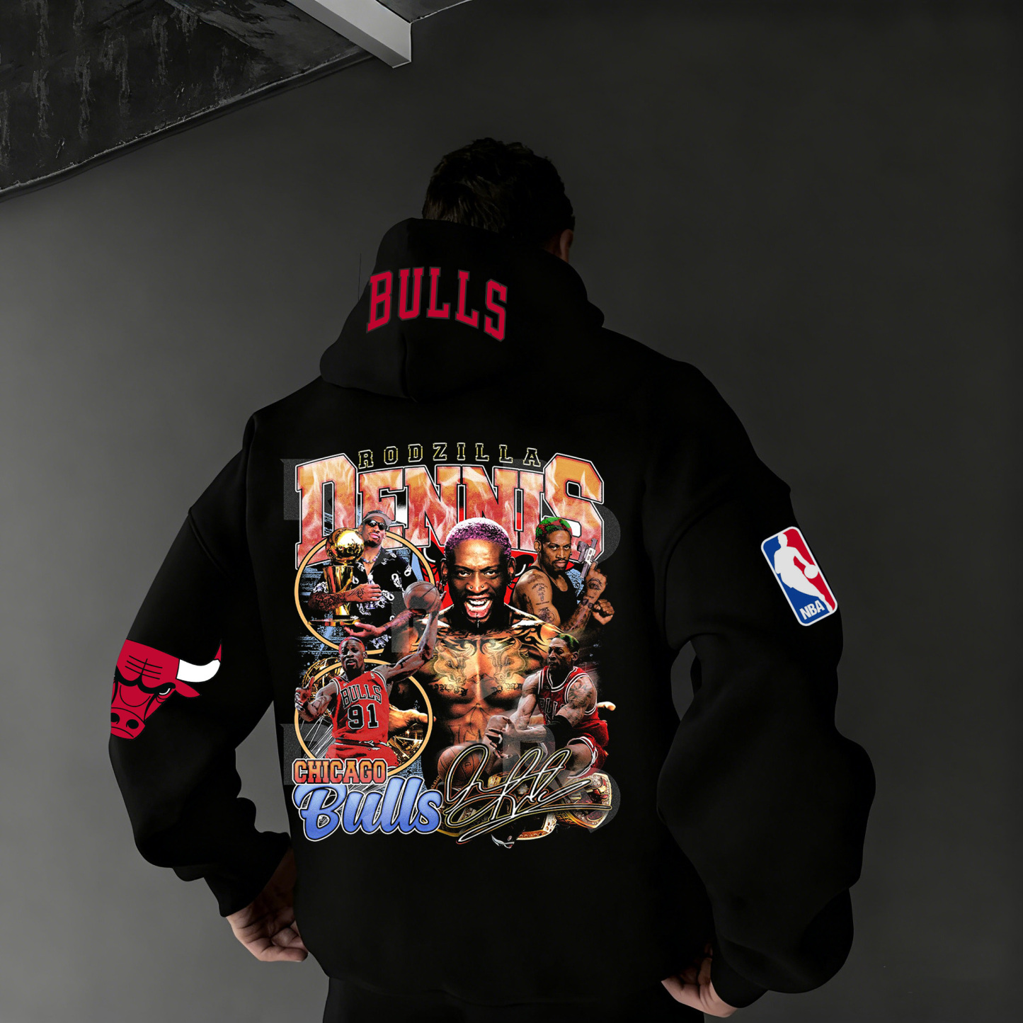 Extra-large Athlete Tribute Graphic Hoodie