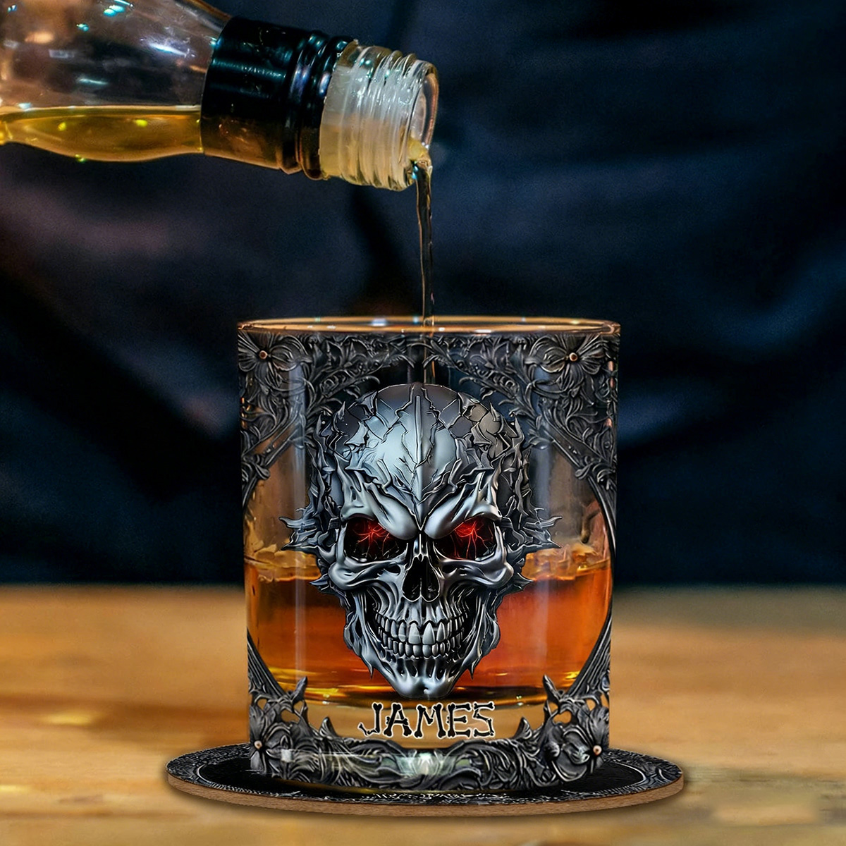 Dark Punk Style Whiskey Glass · For Riders & Rebels