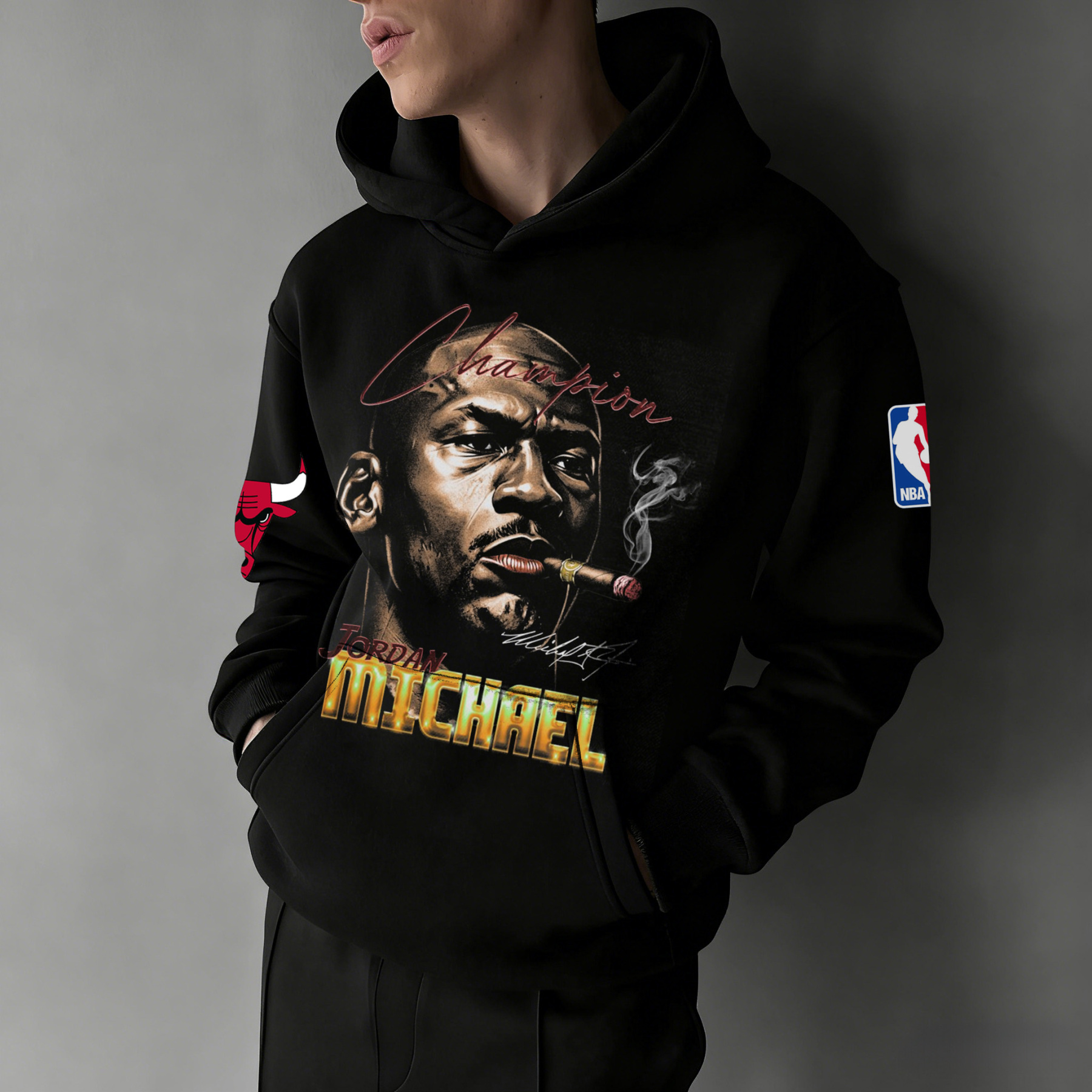 Extra-large Athlete Tribute Graphic Hoodie