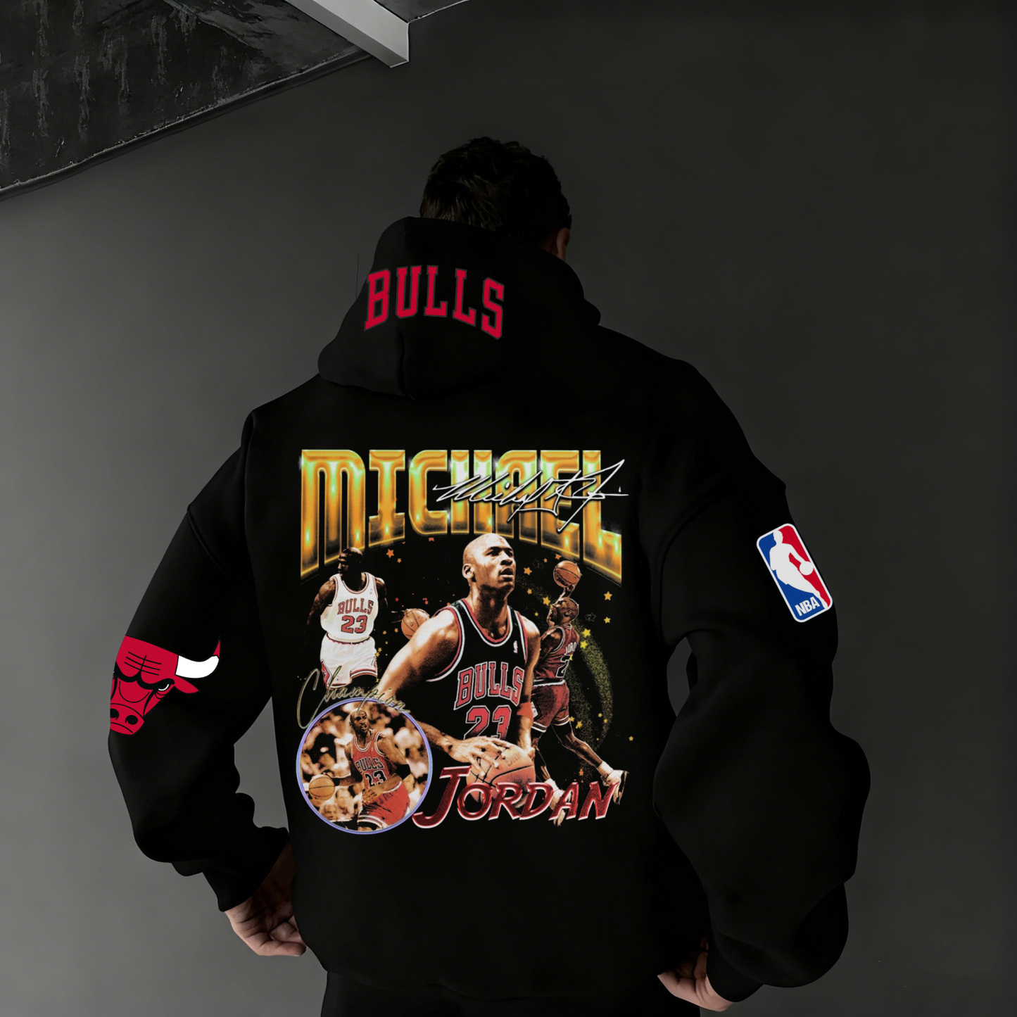 Extra-large Athlete Tribute Graphic Hoodie