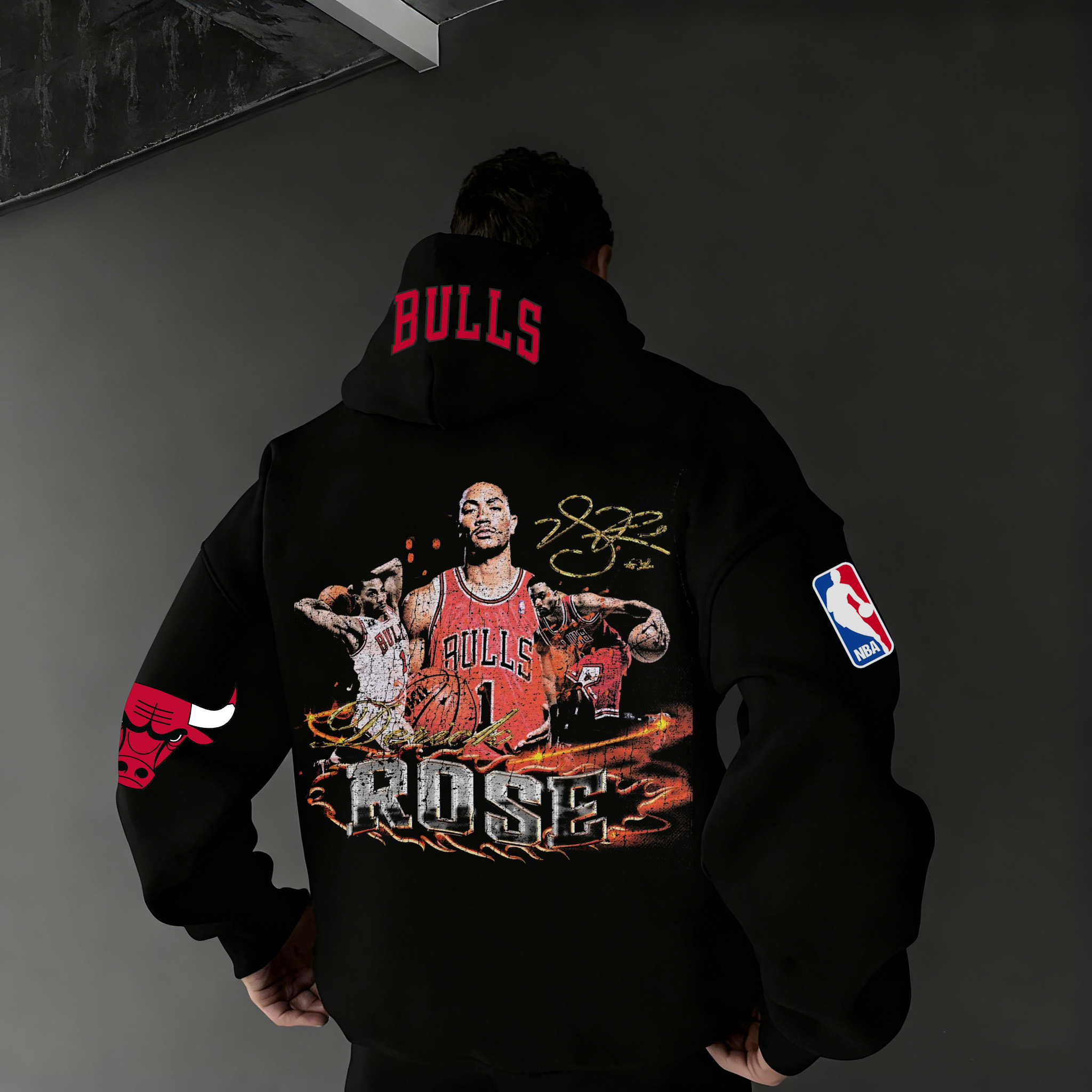 Extra-large Athlete Tribute Graphic Hoodie