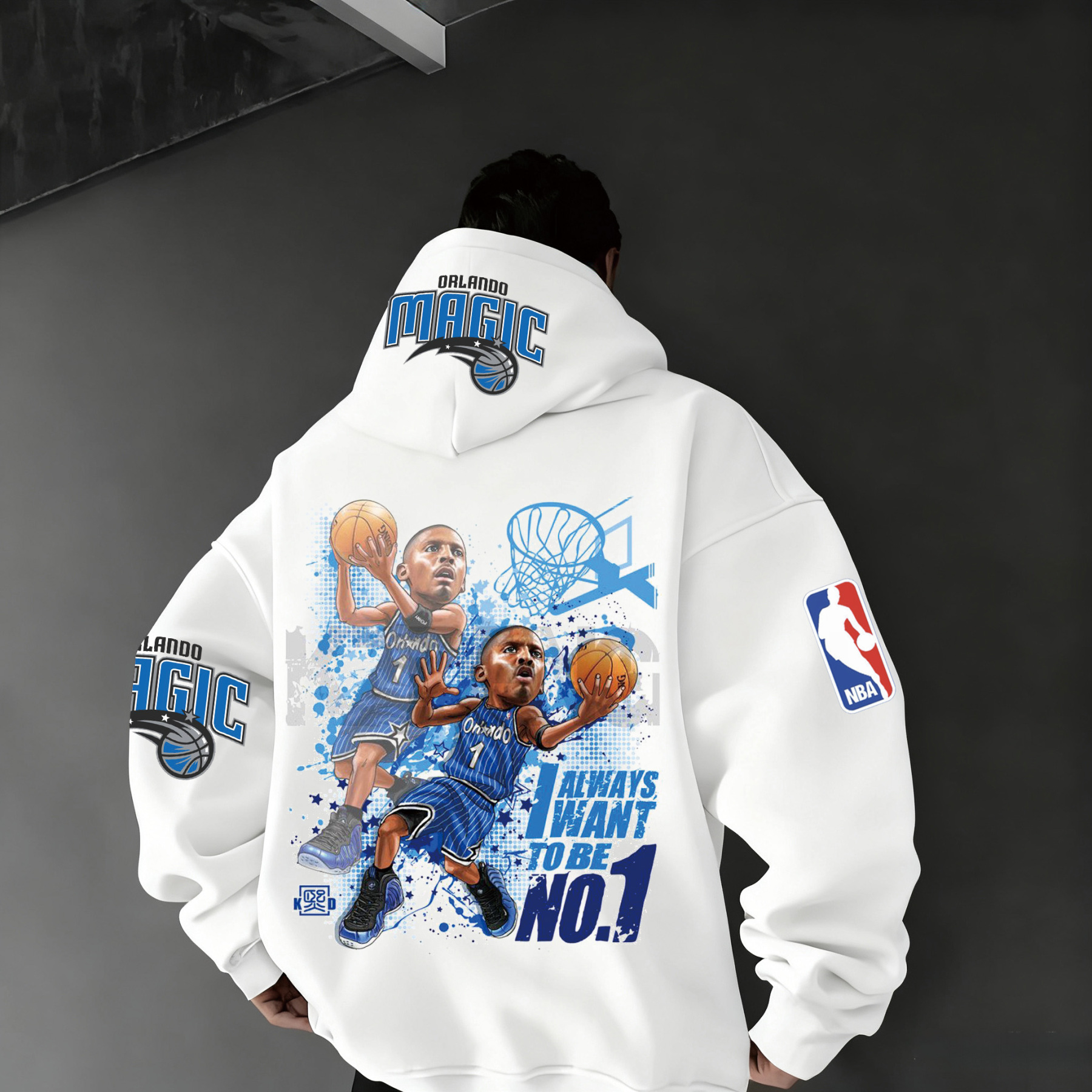 Extra-large Athlete Tribute Graphic Hoodie