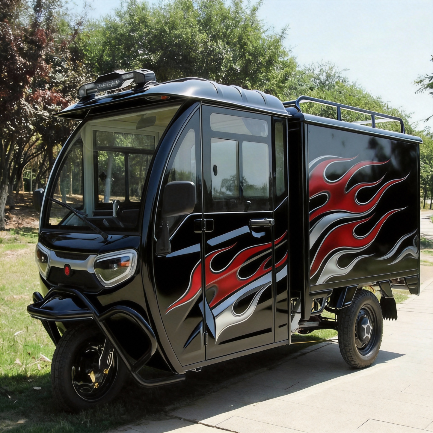 Custom All Designs - New Heavy-Duty Electric Cargo Trike with Full Enclosed Delivery Vehicle, 3-Wheel Scooter for Outdoor Recreation