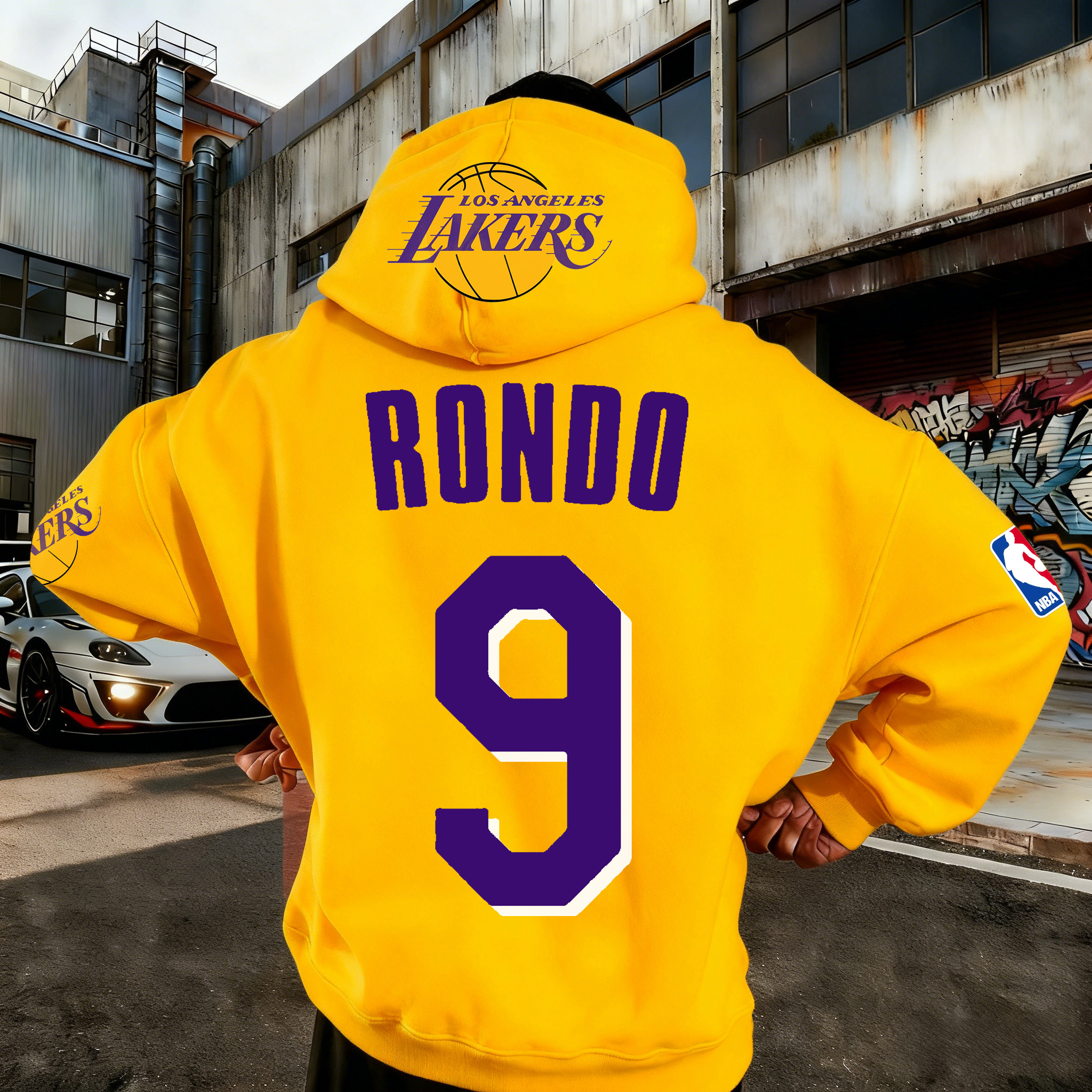 Casual Street Basketball Rondo 9 Yellow Hoodie