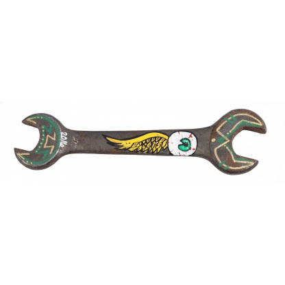 Vintage Gothic Style Rusty Steel Open Wrench