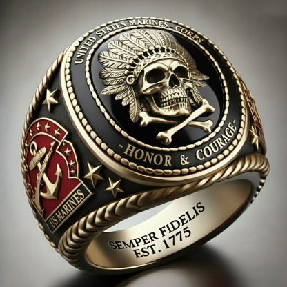 Marines Skull-Themed Ring
