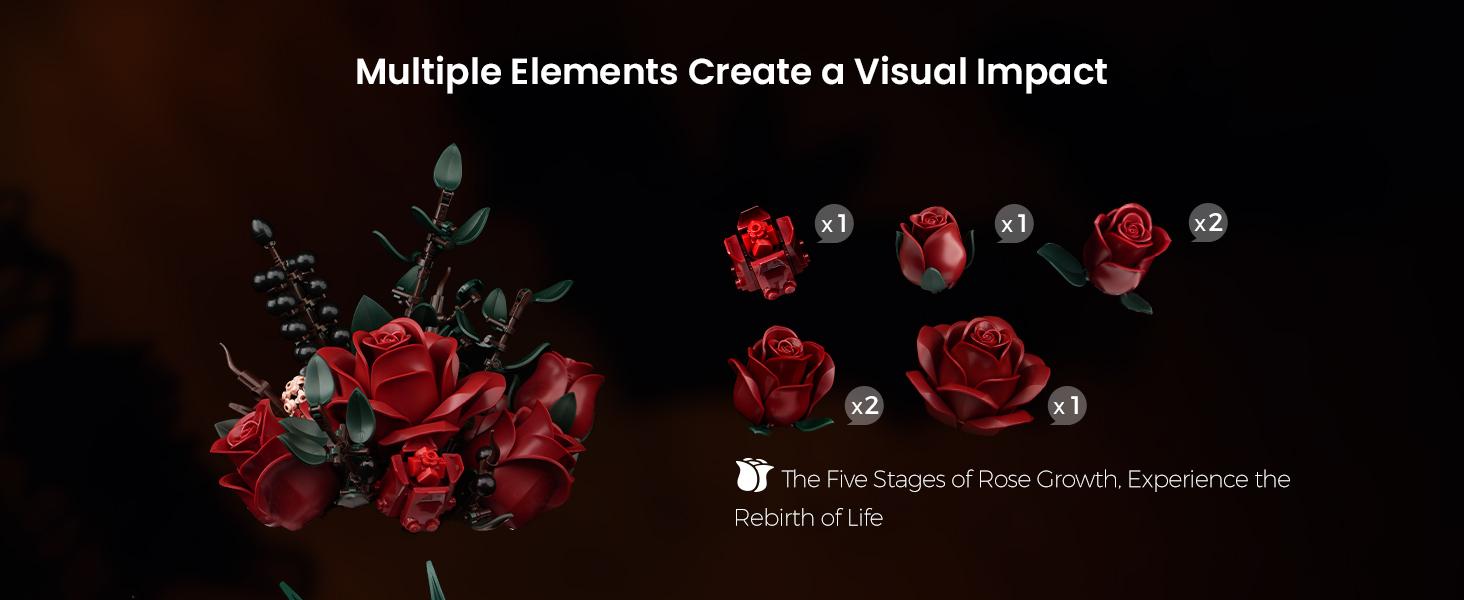 Supreowls Skull Roses Flower Bouquet Building Set, Botanical Collection Kit for Adult Women, Gift for Mother’s Day for Her/Girlfriend/Mom/Wife/Couple, Goth Horror Skeleton Pot Home Table Decor Aesthetic Supreowls Skull Roses Flower Bouquet Building Set, Botanical Collection Kit for Adult Women, Gift for Mother’s Day for Her/Girlfriend/Mom/Wife/Couple, Goth Horror Skeleton Pot Home Table Decor Aesthetic