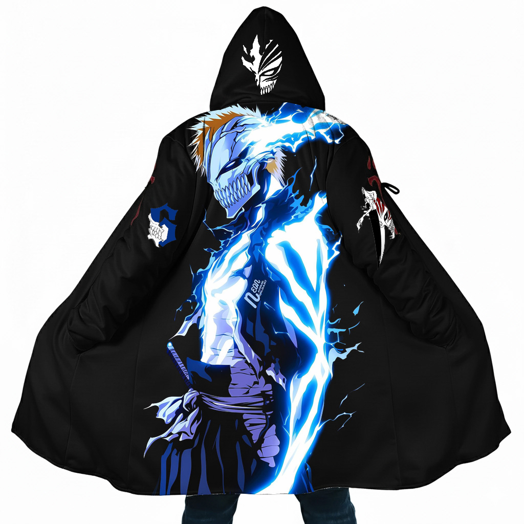 Shinigami Ichigo's "Illusory" Spirit Pressure Hooded Cape - Azure Dim Light Edition