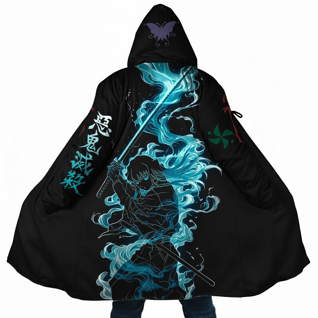 Breath of the Night: Demon Slayer Graphic Hooded Cape
