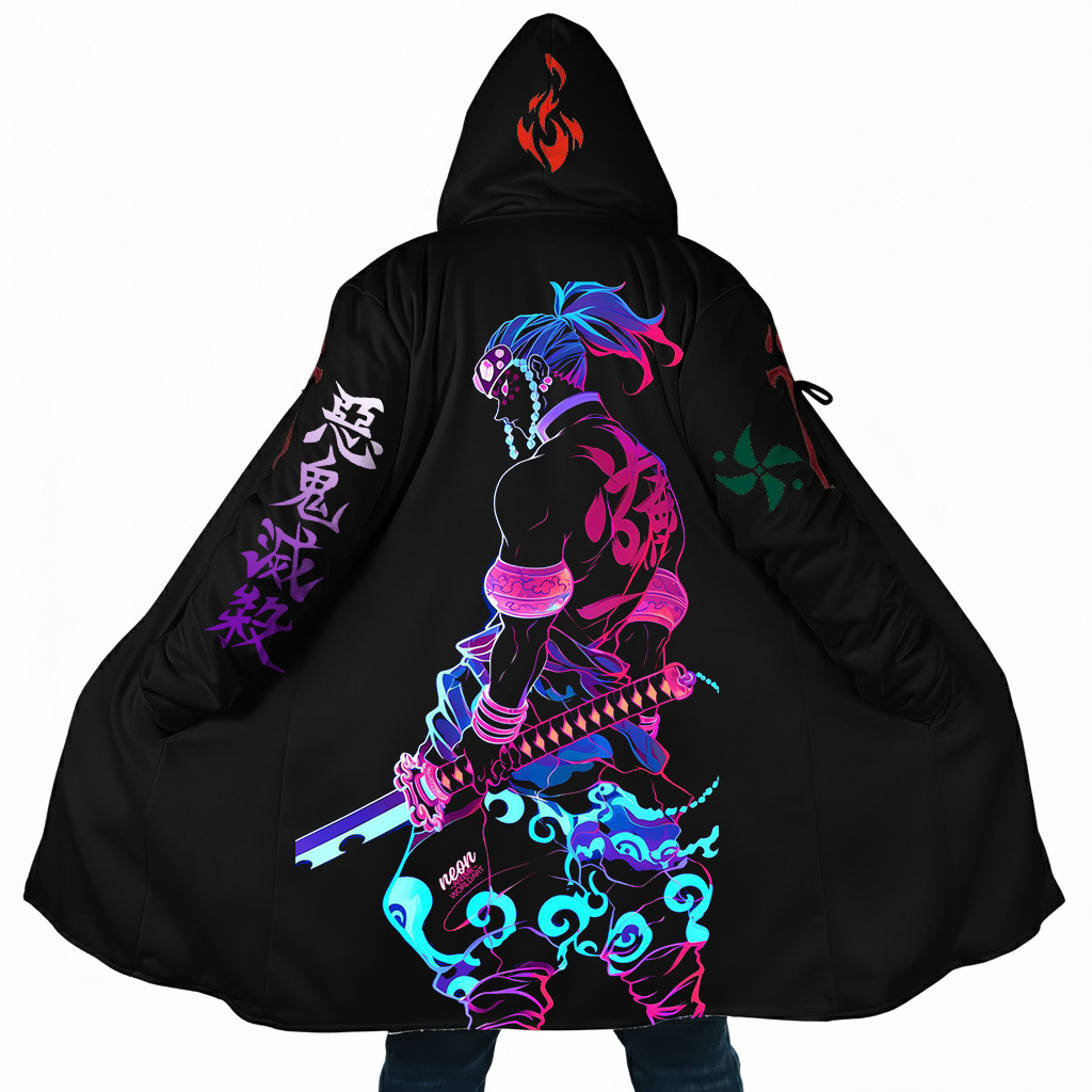 Breath of the Night: Demon Slayer Graphic Hooded Cape