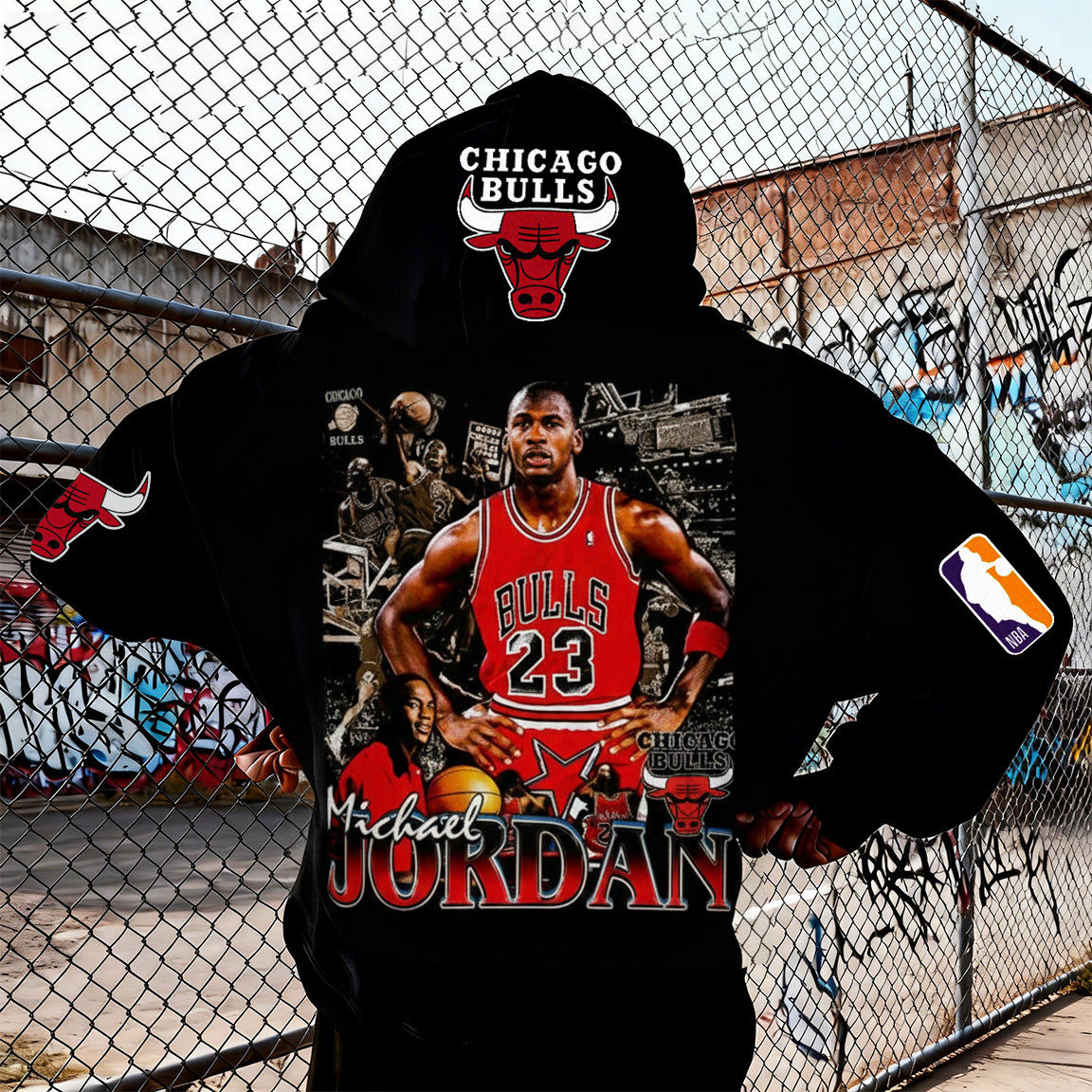 Extra-large Athlete Tribute Graphic Hoodie