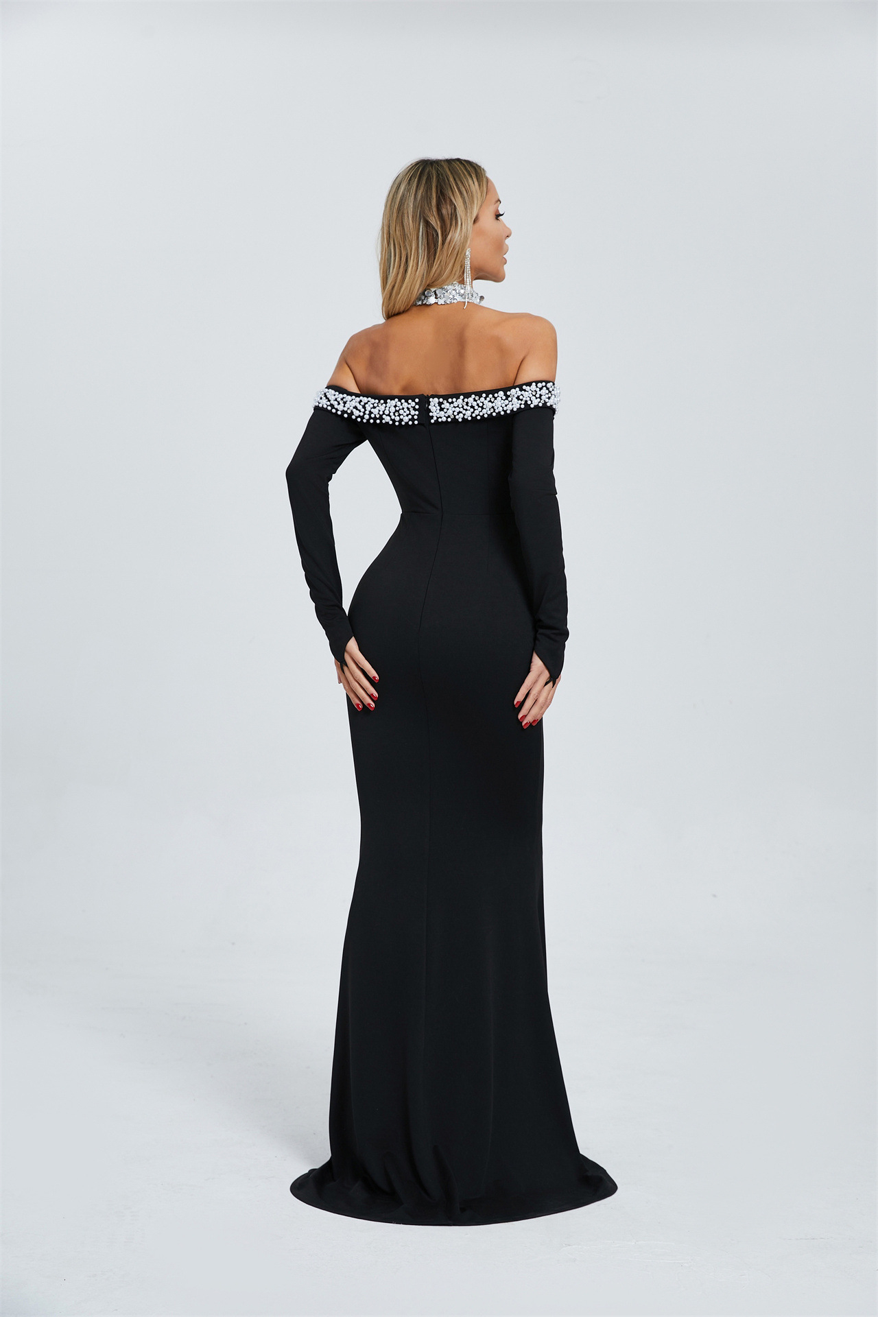 Adela halter neck long dress