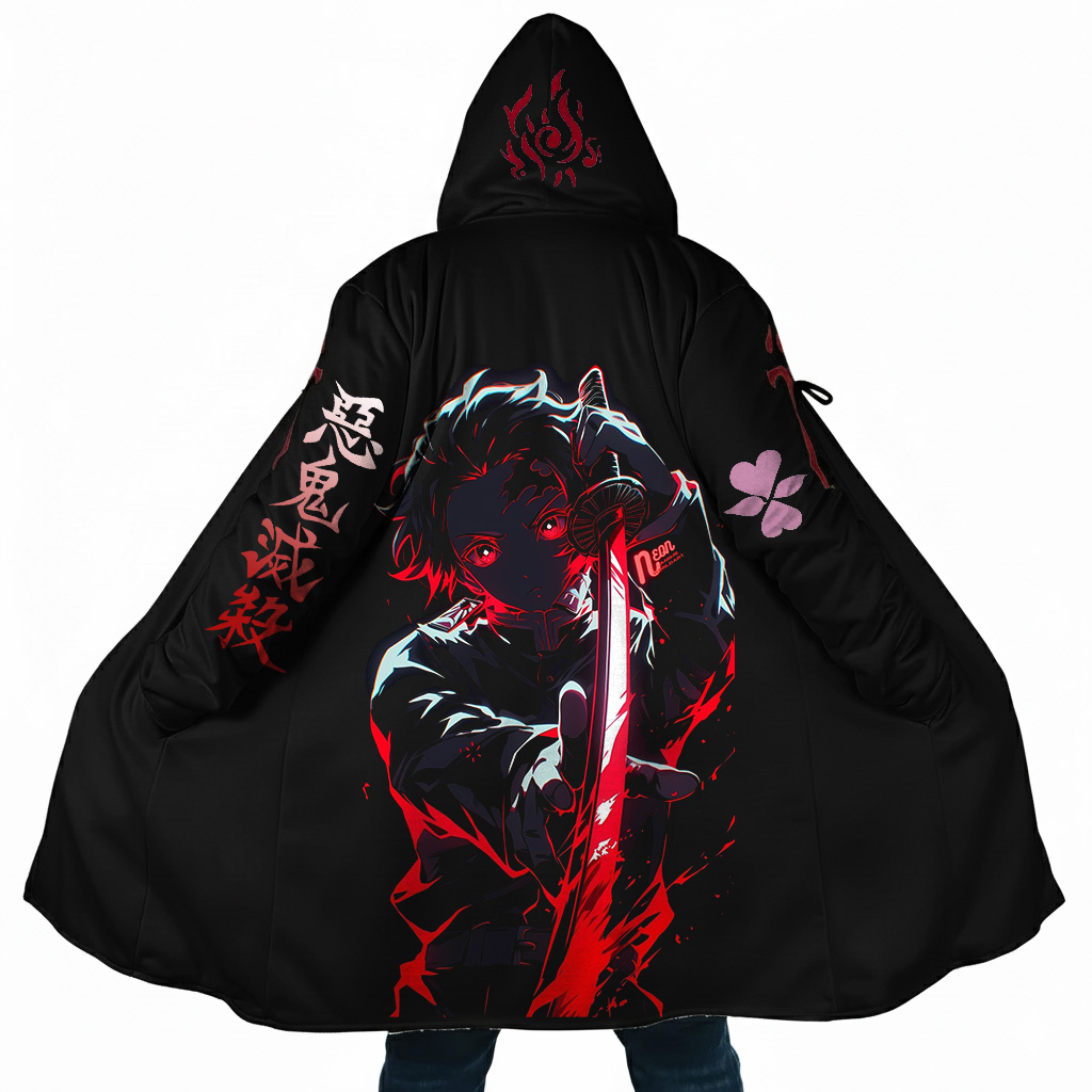 Breath of the Night: Demon Slayer Graphic Hooded Cape