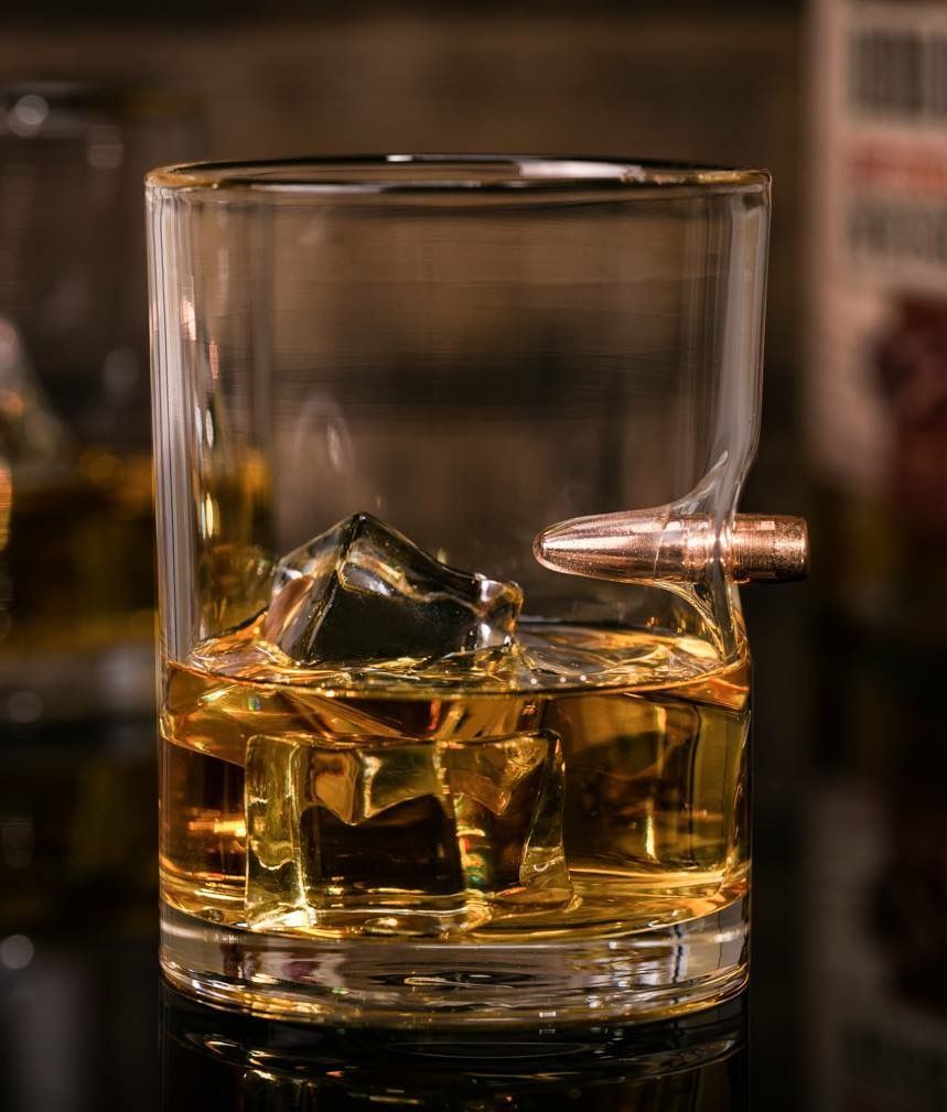 Dark Punk Style Whiskey Glass · For Riders & Rebels