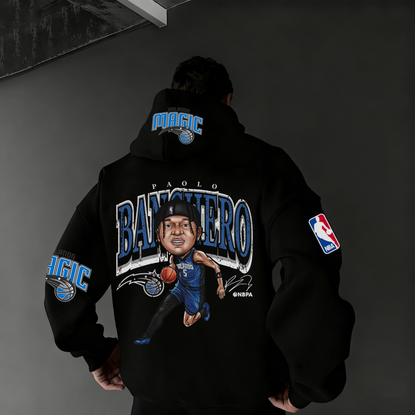 Extra-large Athlete Tribute Graphic Hoodie
