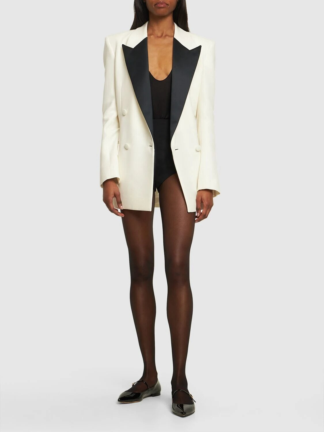 Aliyah Color-blocked lapel suit jacket