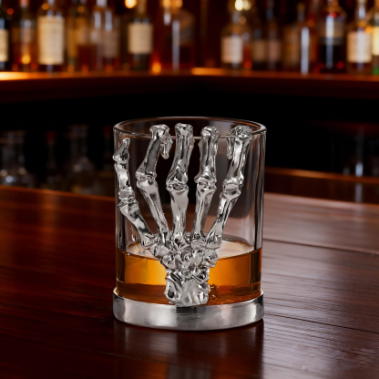 Dark Punk Style Whiskey Glass · For Riders & Rebels